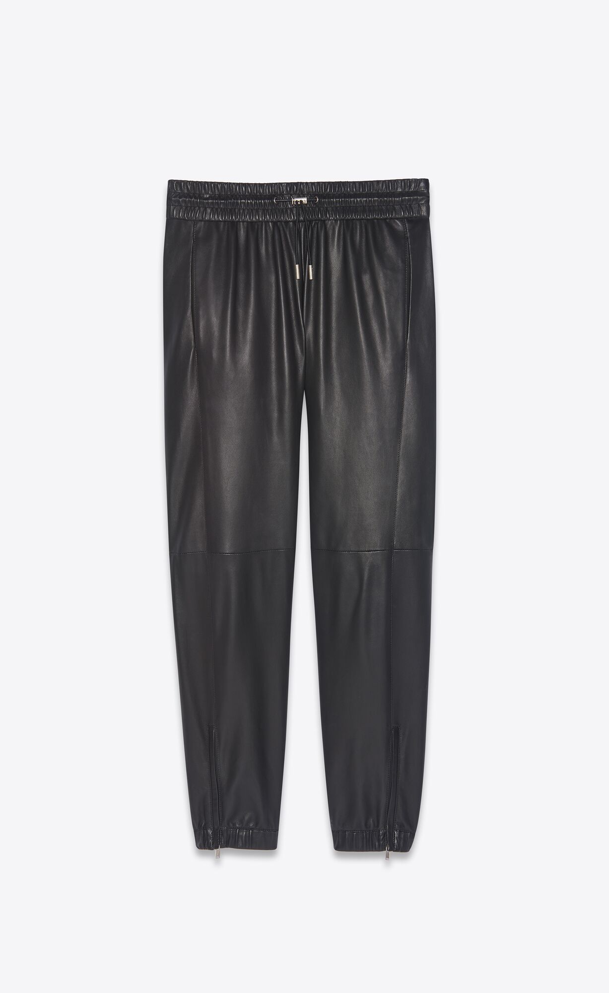 YSL Sweatpants In Lambskin Black | YIKEM8592