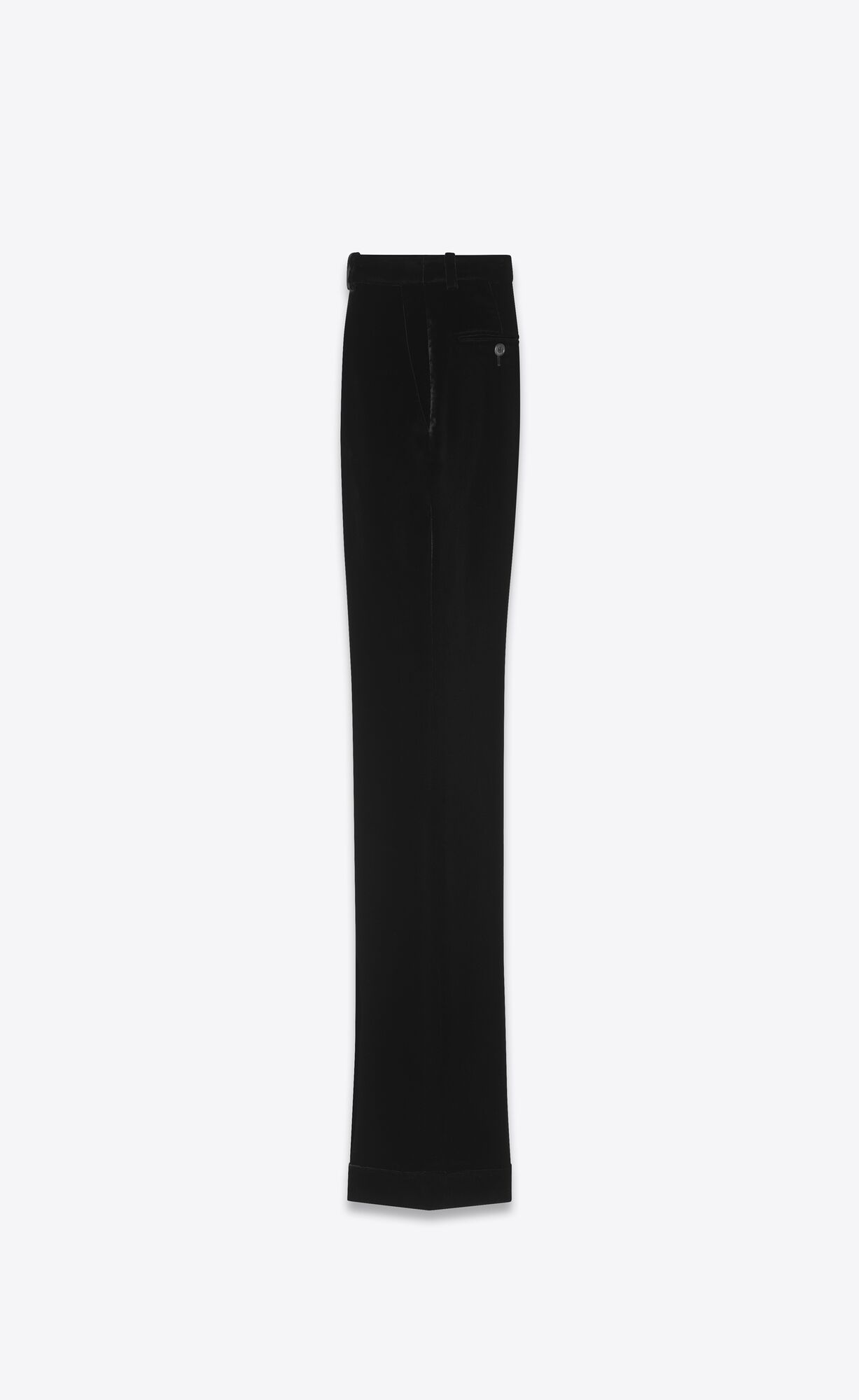 YSL Tailored Pants In Cupro Velvet Noir | NISPY8149