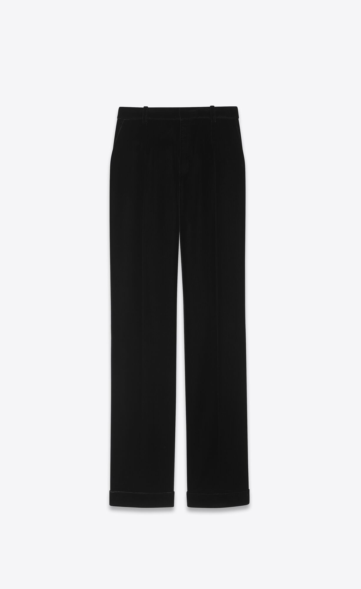 YSL Tailored Pants In Cupro Velvet Noir | NISPY8149