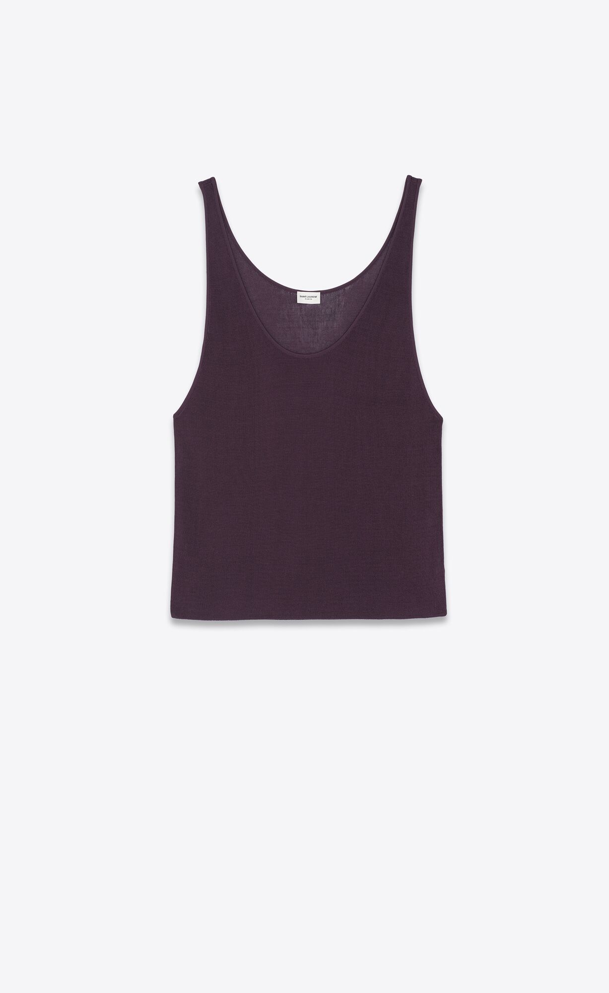 YSL Tank Top In Ribbed Knit Prune | CAYXL6830