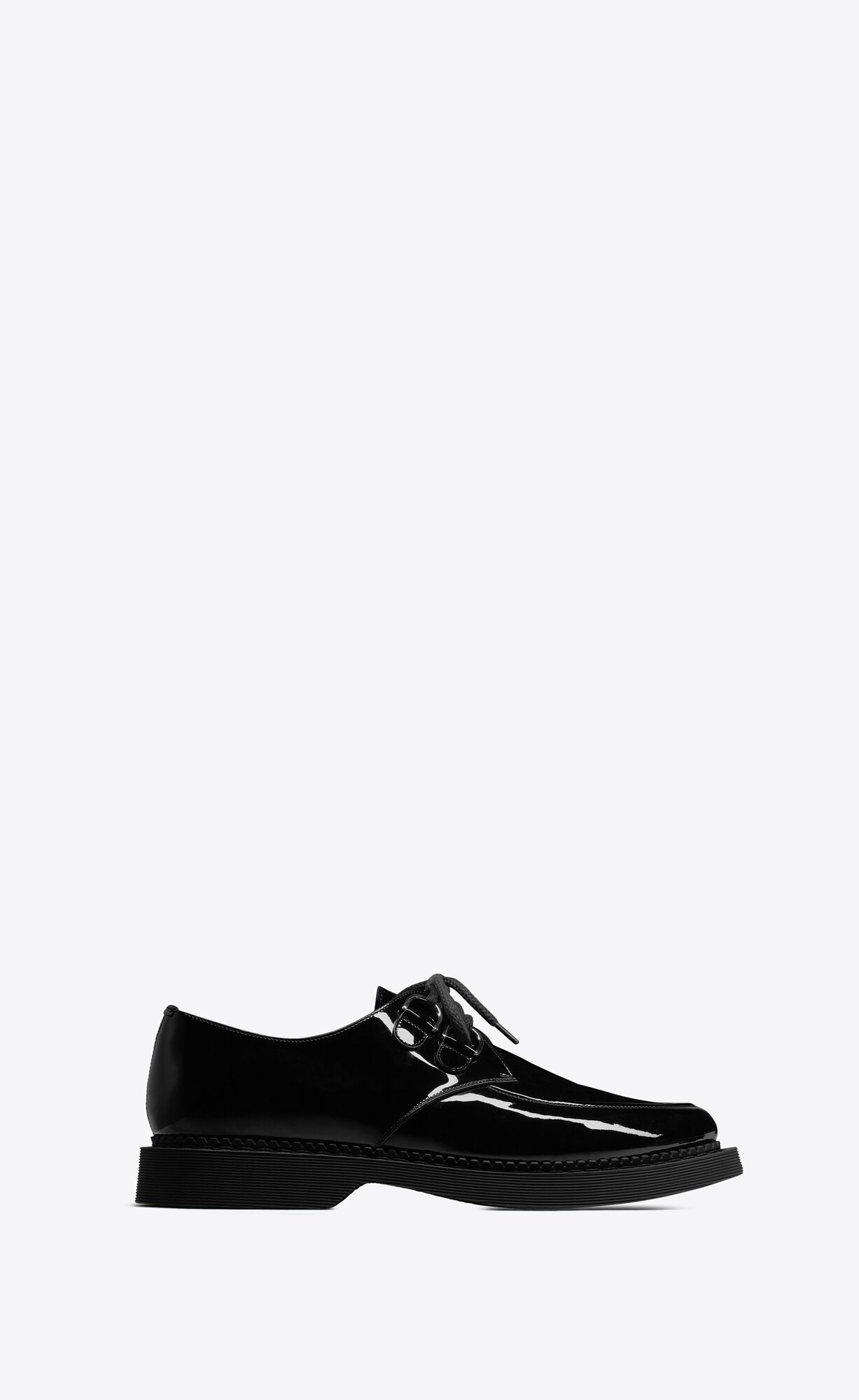 YSL Teddy Derbies In Patent Leather And Velvet Noir | JNCAE1307