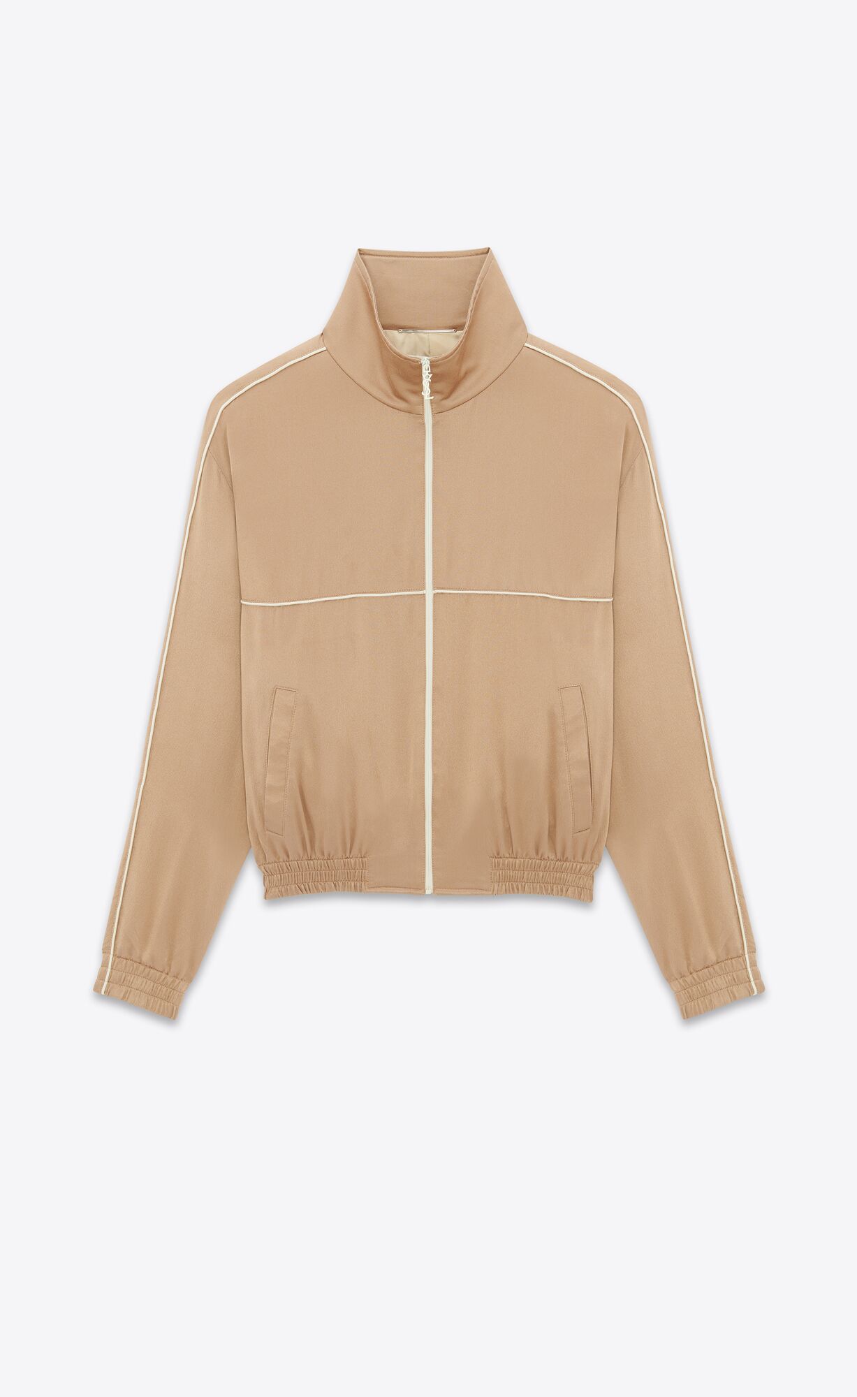 YSL Teddy Jacket In Crepe Satin Naturel | ILOXU4061