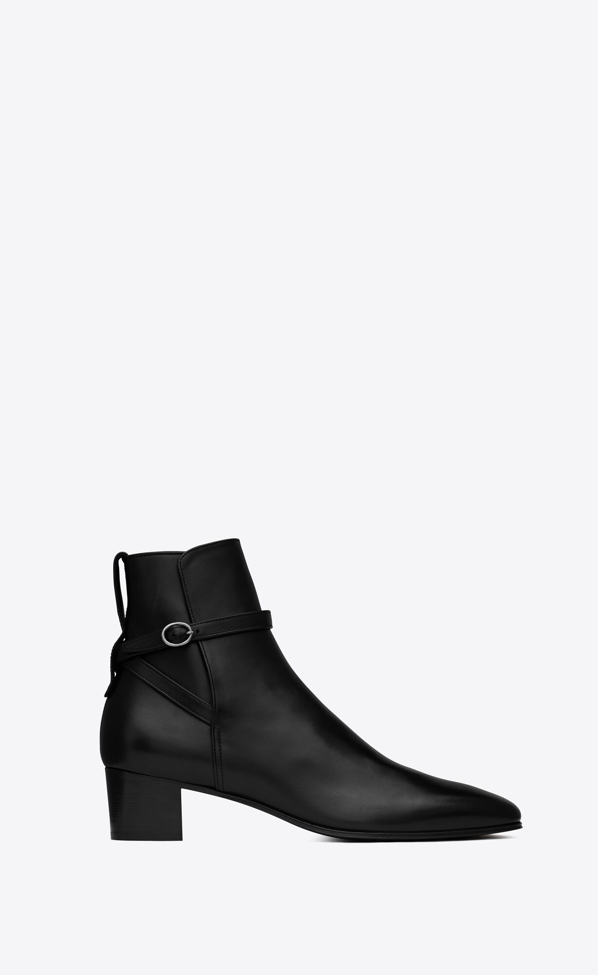 YSL Terry Jodhpur Boots In Smooth Leather Noir | VLRAS9837