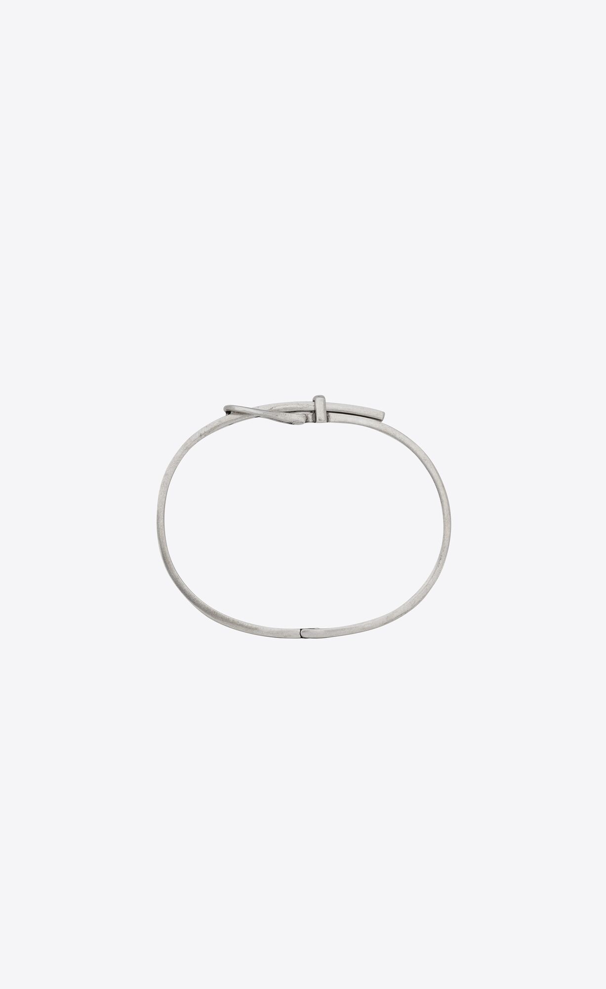 YSL Thin Belt Bracelet In Metal Oxidized Silver | UVRLG6314