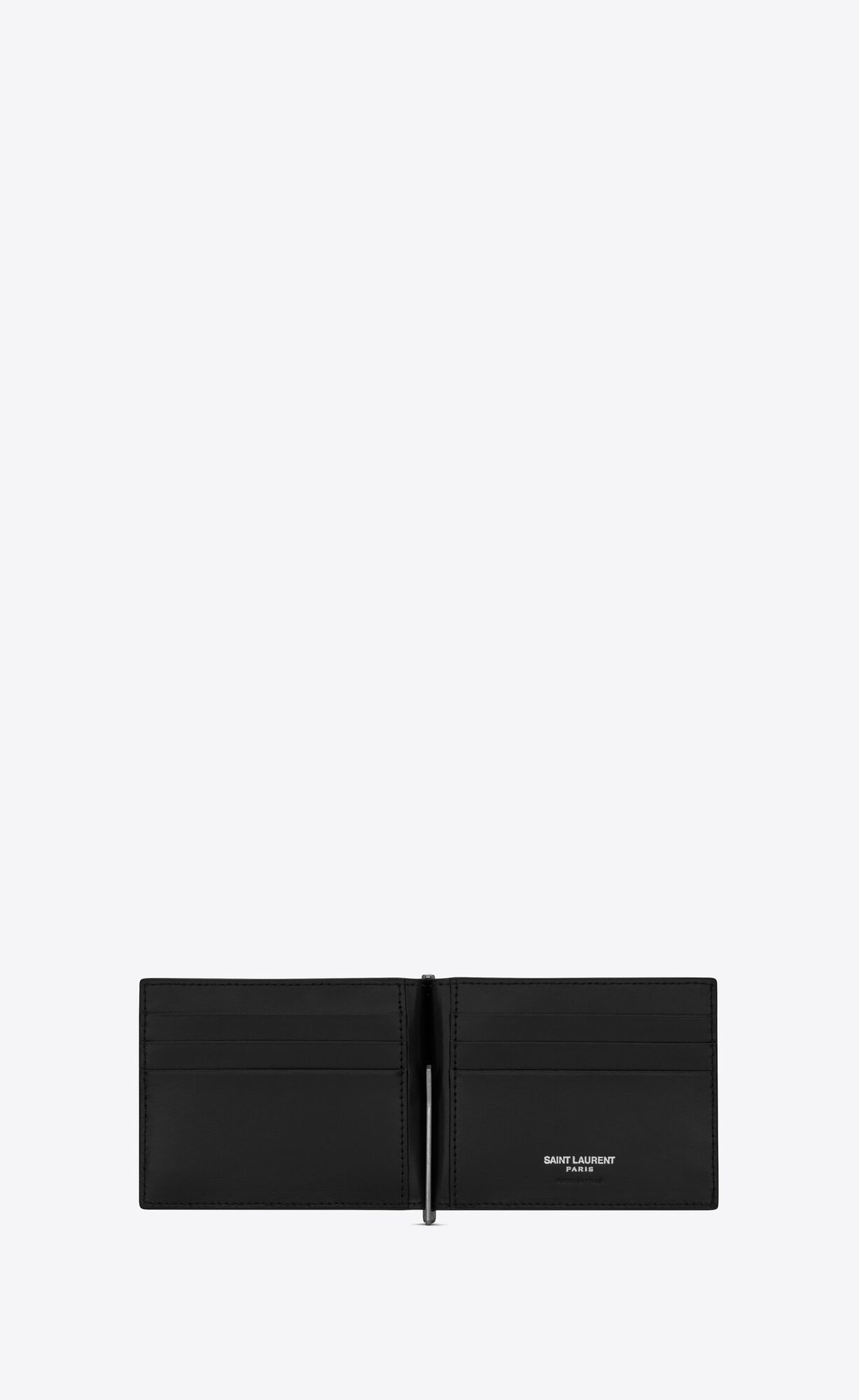 YSL Tiny Cassandre Bill Clip Wallet In Matte Leather Black | BAPUD0475