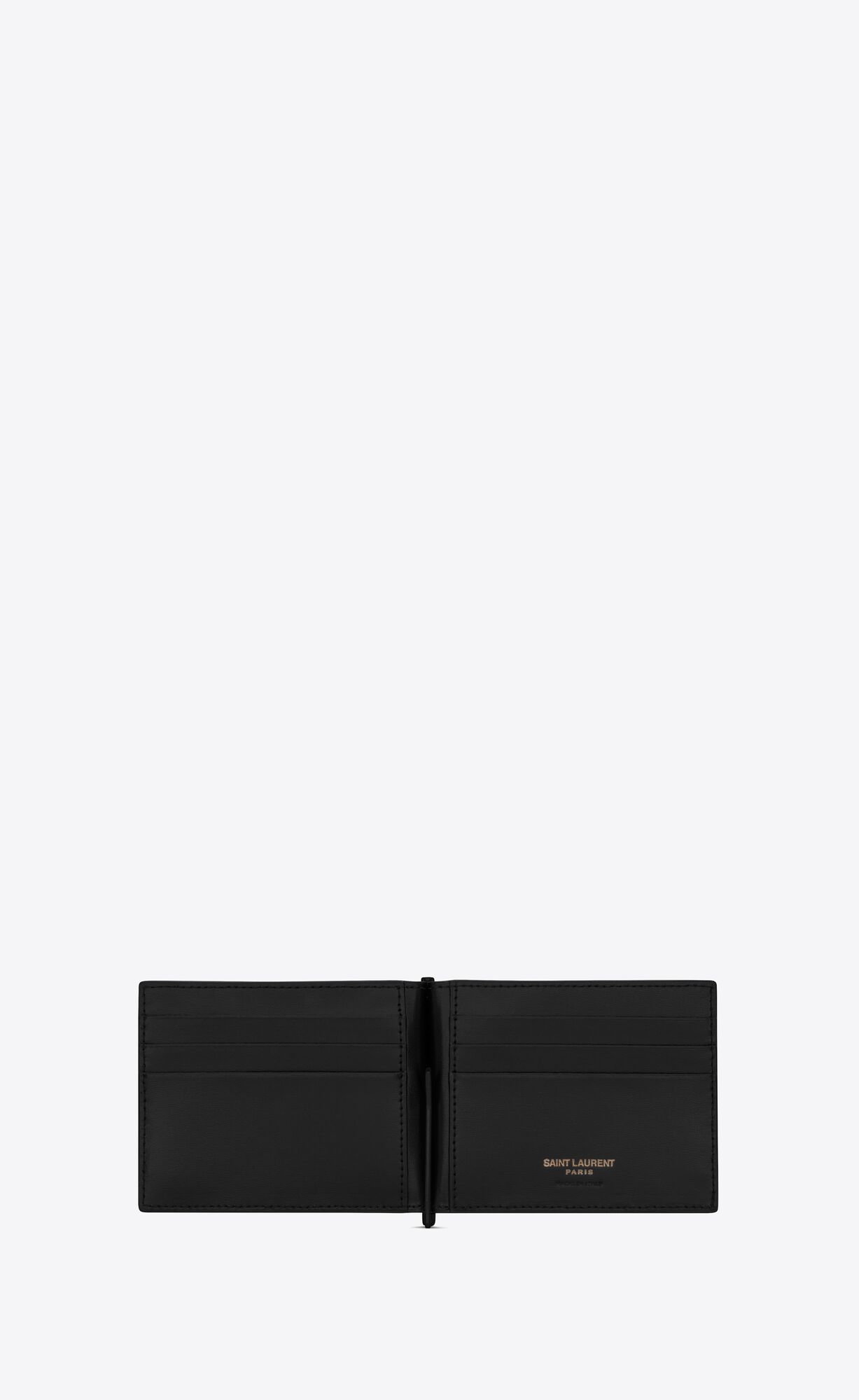 YSL Tiny Cassandre Bill Clip Wallet In Matte Leather Black | XVFPR6097