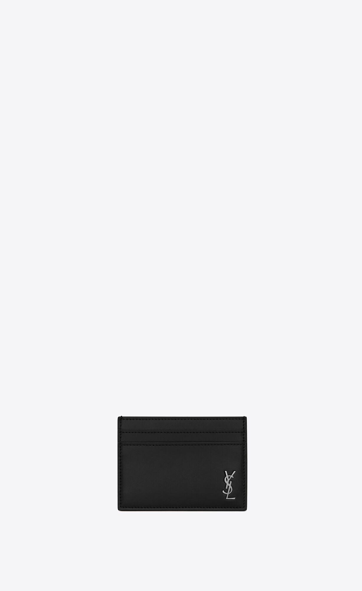 YSL Tiny Cassandre Card Case In Matte Leather Black | IJOEF4605