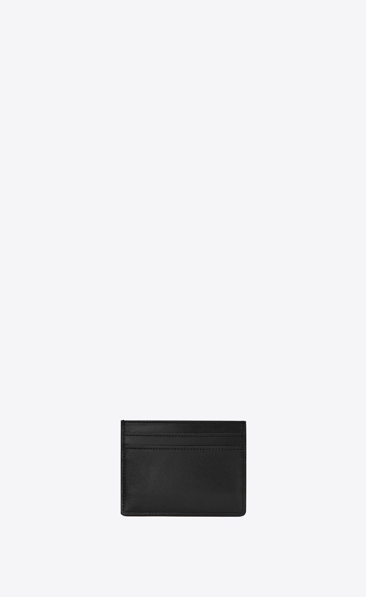 YSL Tiny Cassandre Credit Card Case In Shiny Leather Black | AHGJW8051