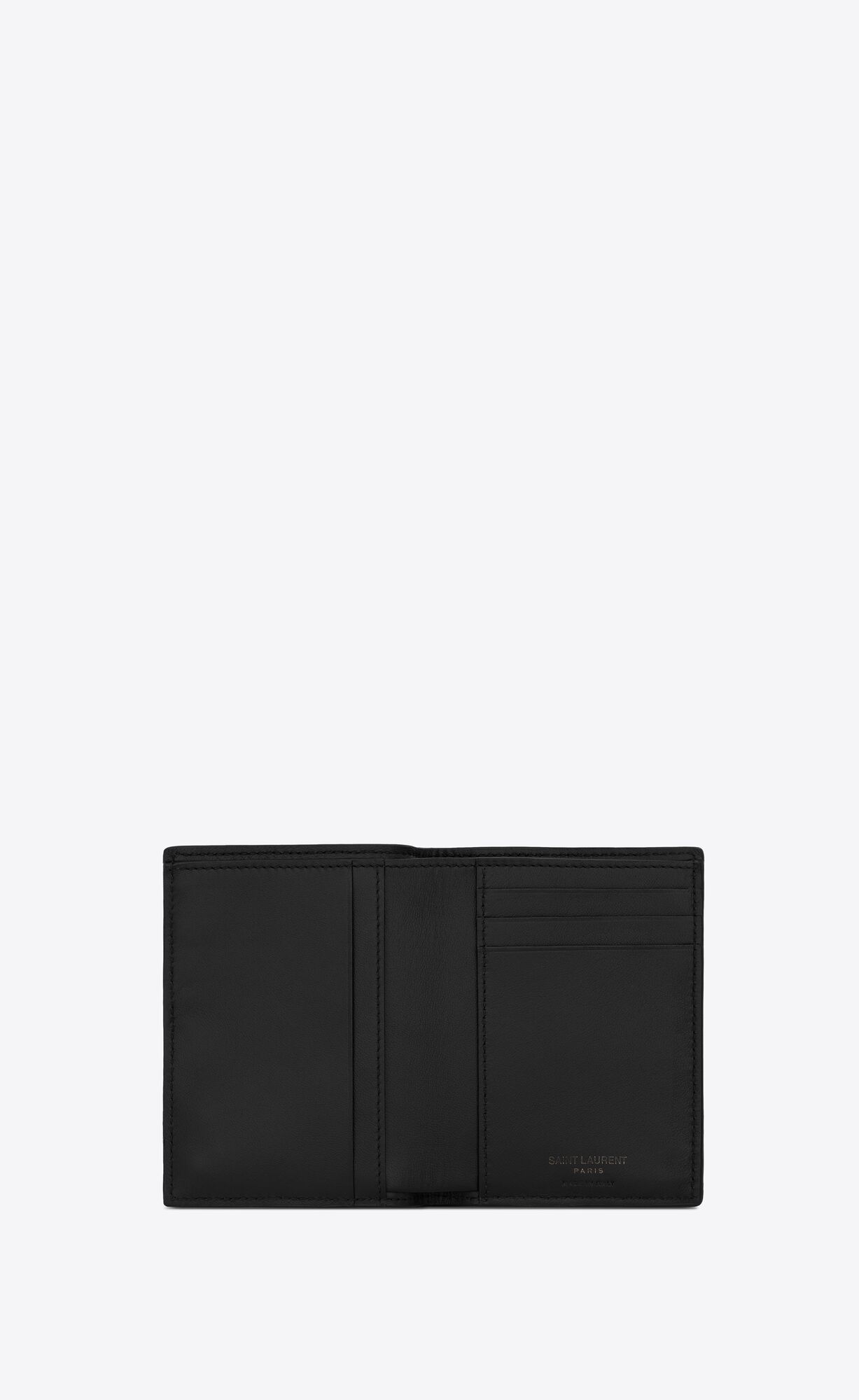 YSL Tiny Cassandre Credit Card Wallet In Crocodile-embossed Matte Leather Black | UNXTQ1593