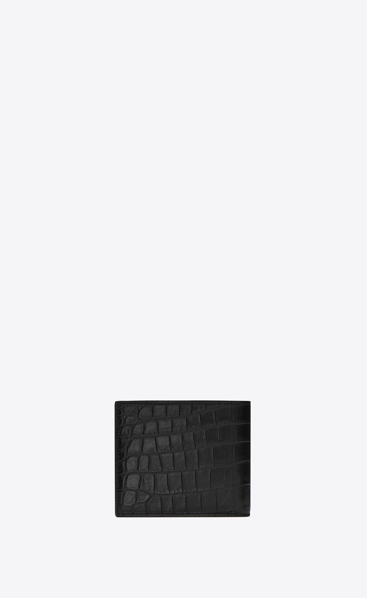 YSL Tiny Cassandre East/West Wallet In Crocodile-embossed Leather Black | DOZFC3810