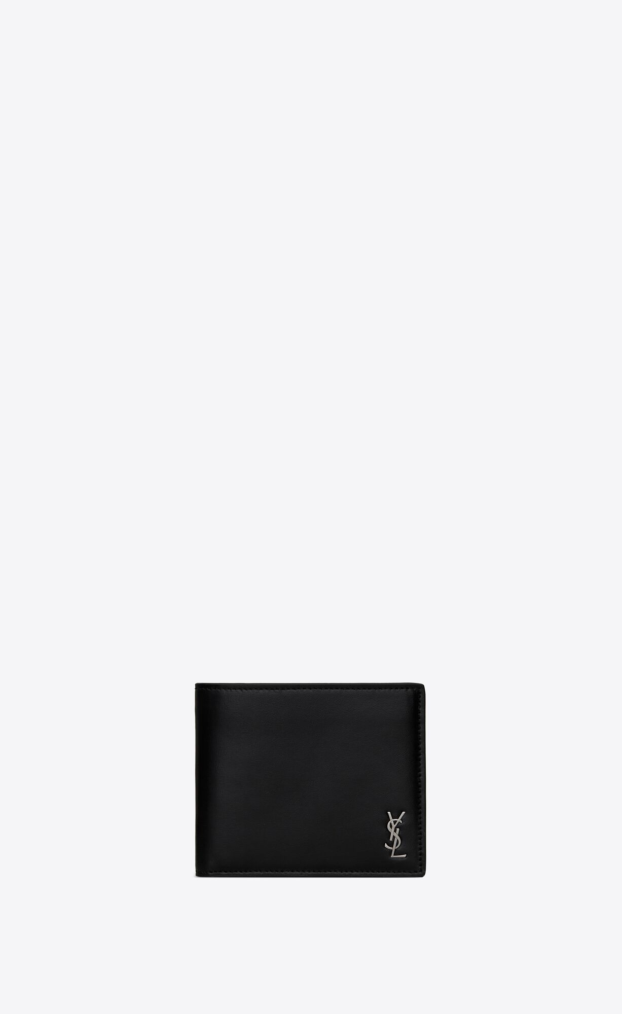 YSL Tiny Cassandre East/West Wallet In Matte Leather Black | PUZQL5174