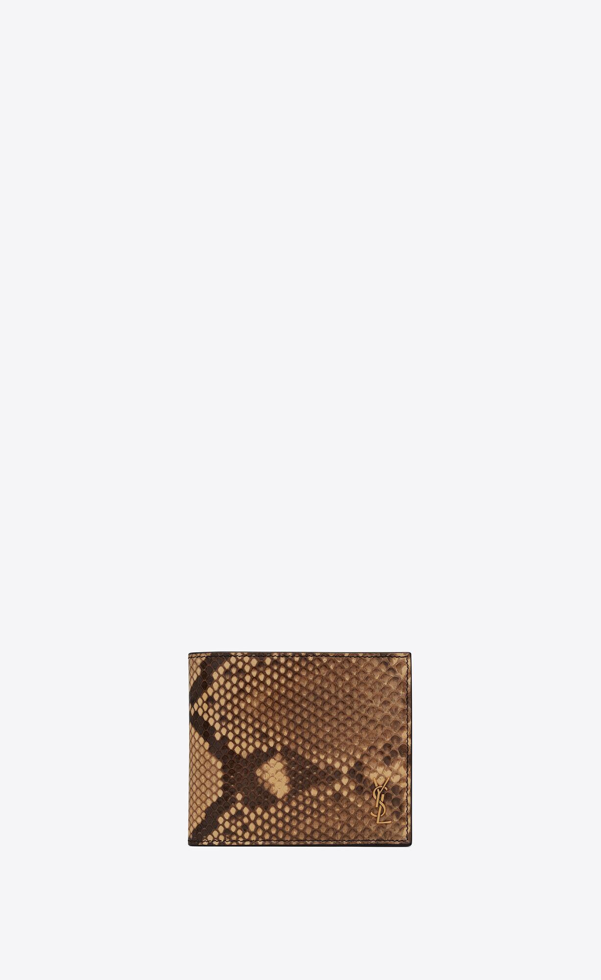 YSL Tiny Cassandre East/West Wallet In Python Beige And Brown | NWOAX5829