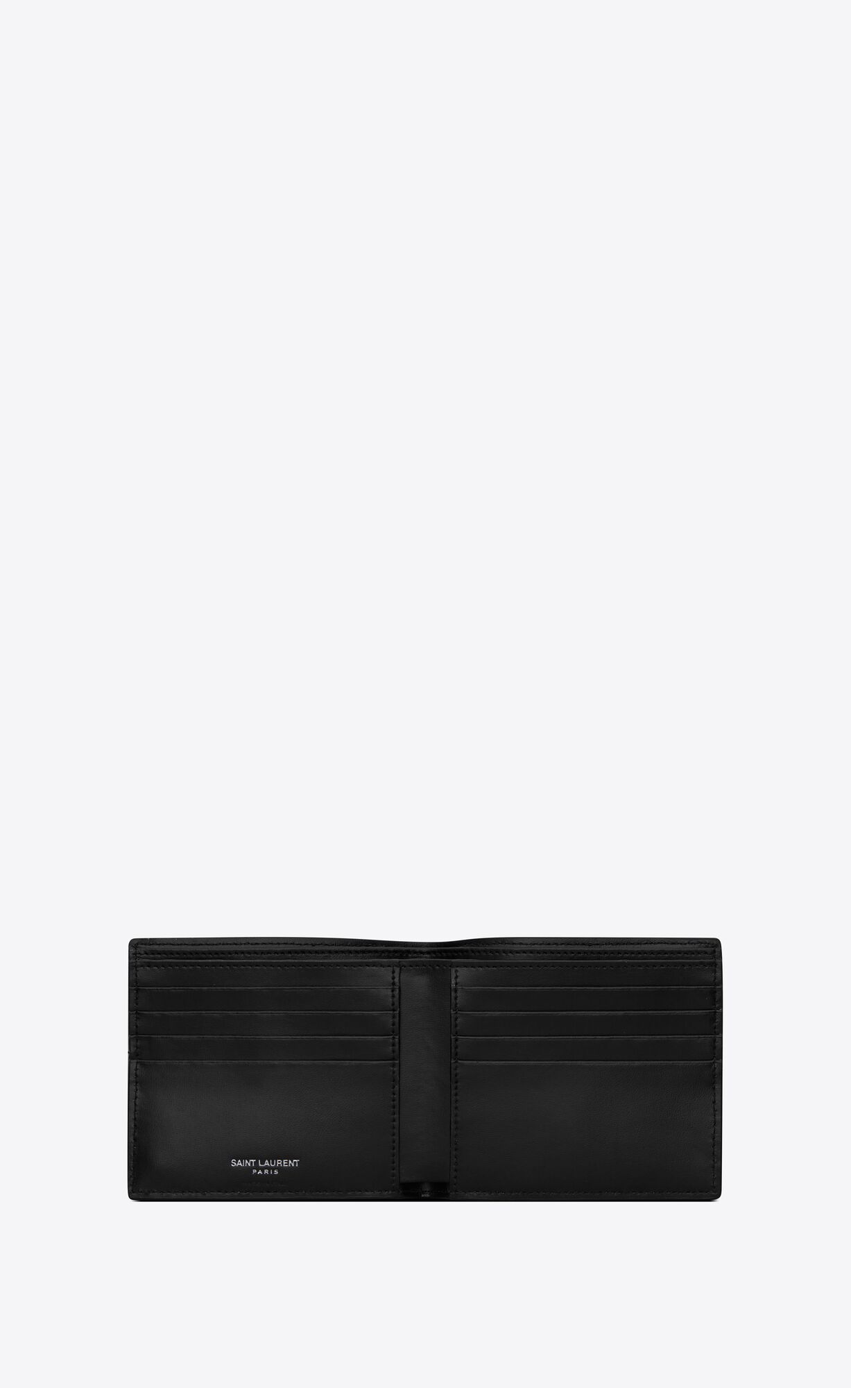 YSL Tiny Cassandre East/West Wallet In Shiny Leather Black | XVUND6981