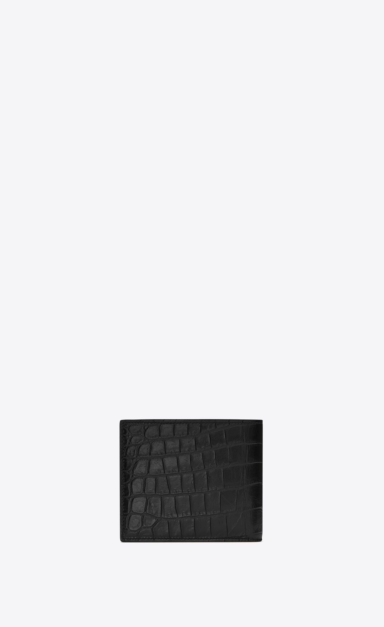 YSL Tiny Cassandre East/West Wallet With Coin Purse In Crocodile-embossed Matte Leather Black | BRVWT6217