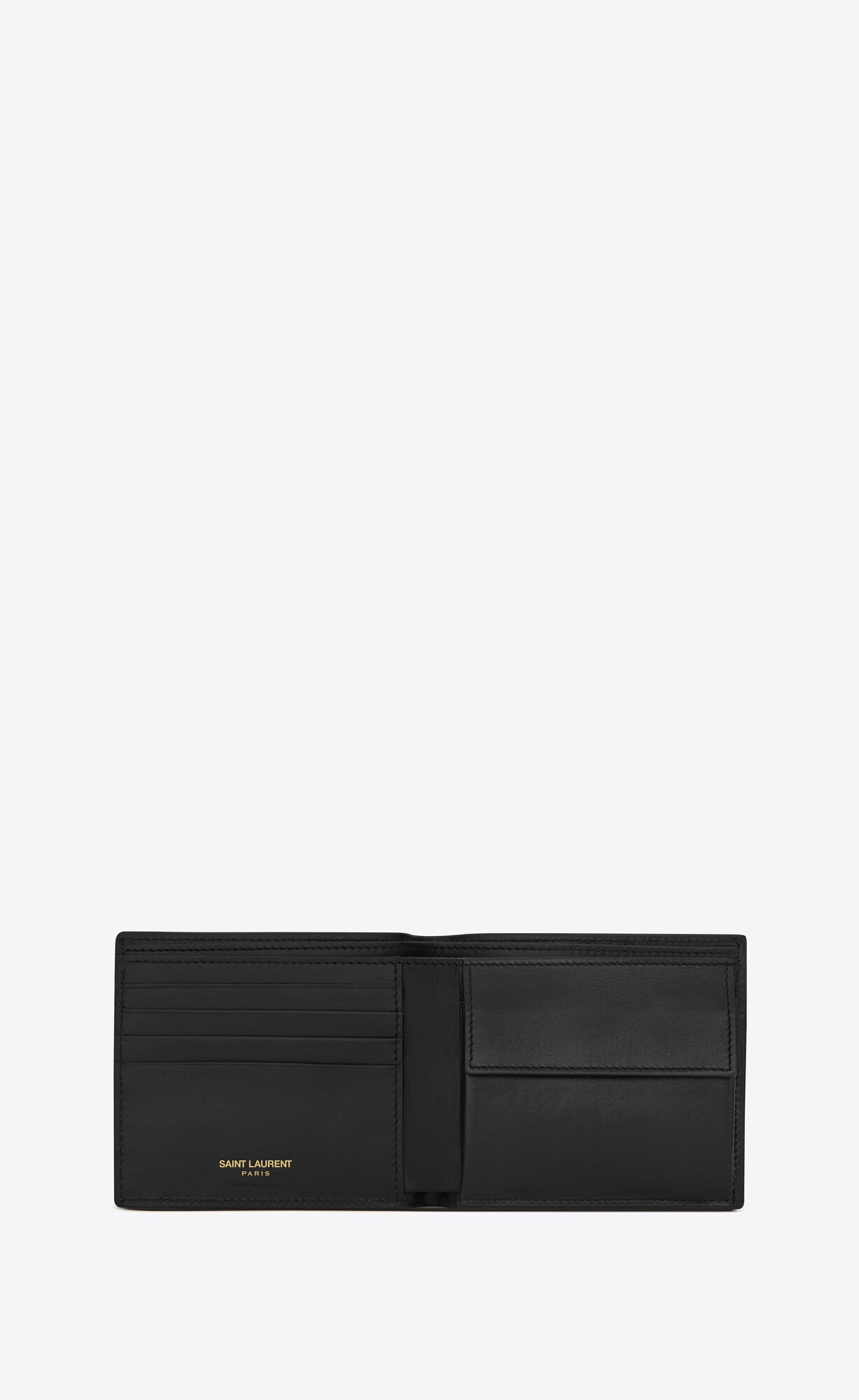 YSL Tiny Cassandre East/West Wallet With Coin Purse In Crocodile-embossed Matte Leather Black | BRVWT6217