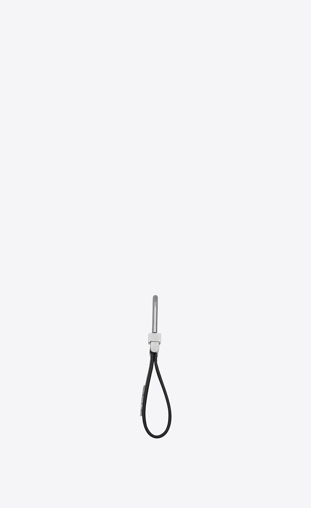 YSL Tiny Cassandre Keyring In Shiny Leather Black | SYJRK2971