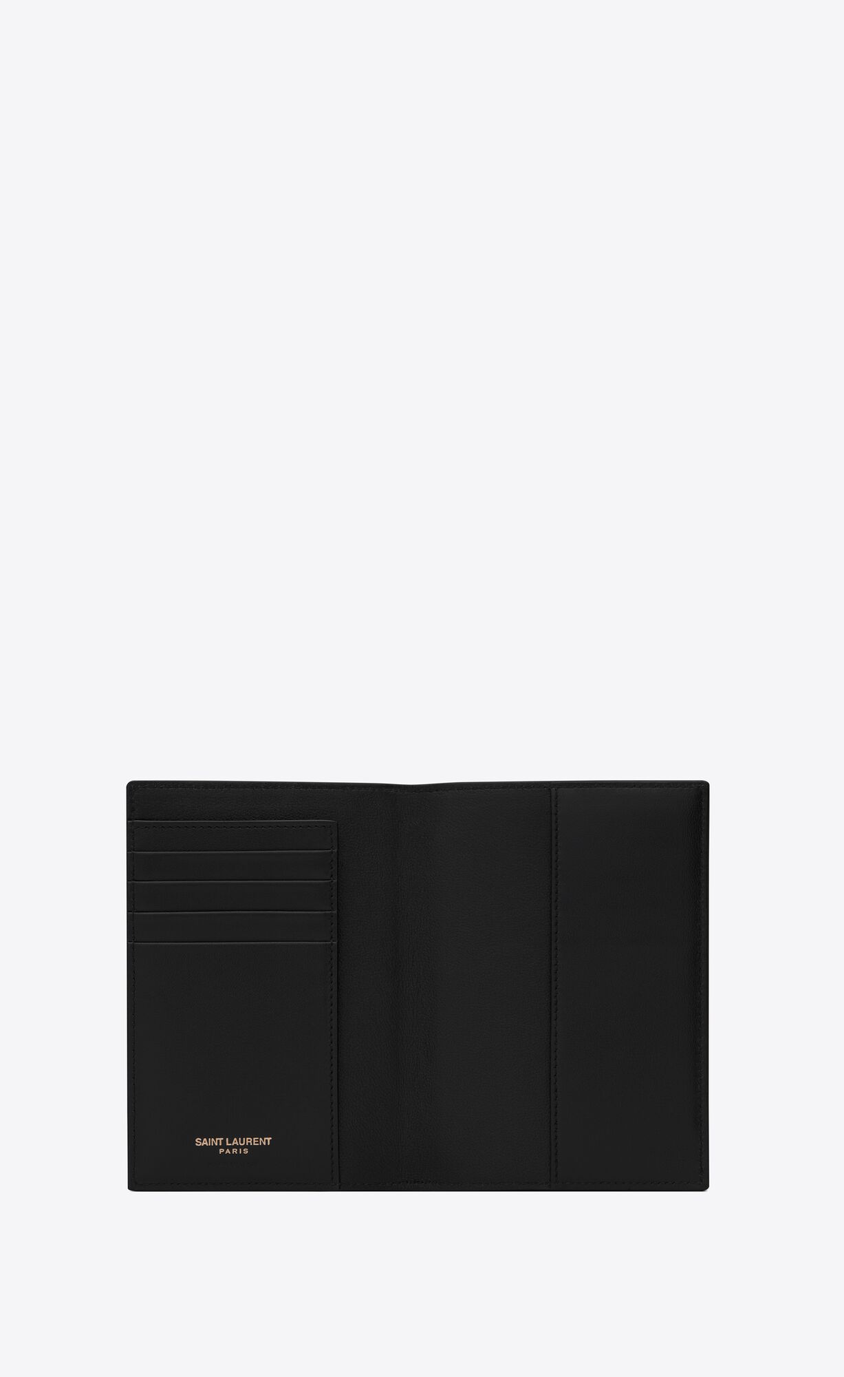 YSL Tiny Cassandre Passport Case In Matte Leather Black | UXTGW7068