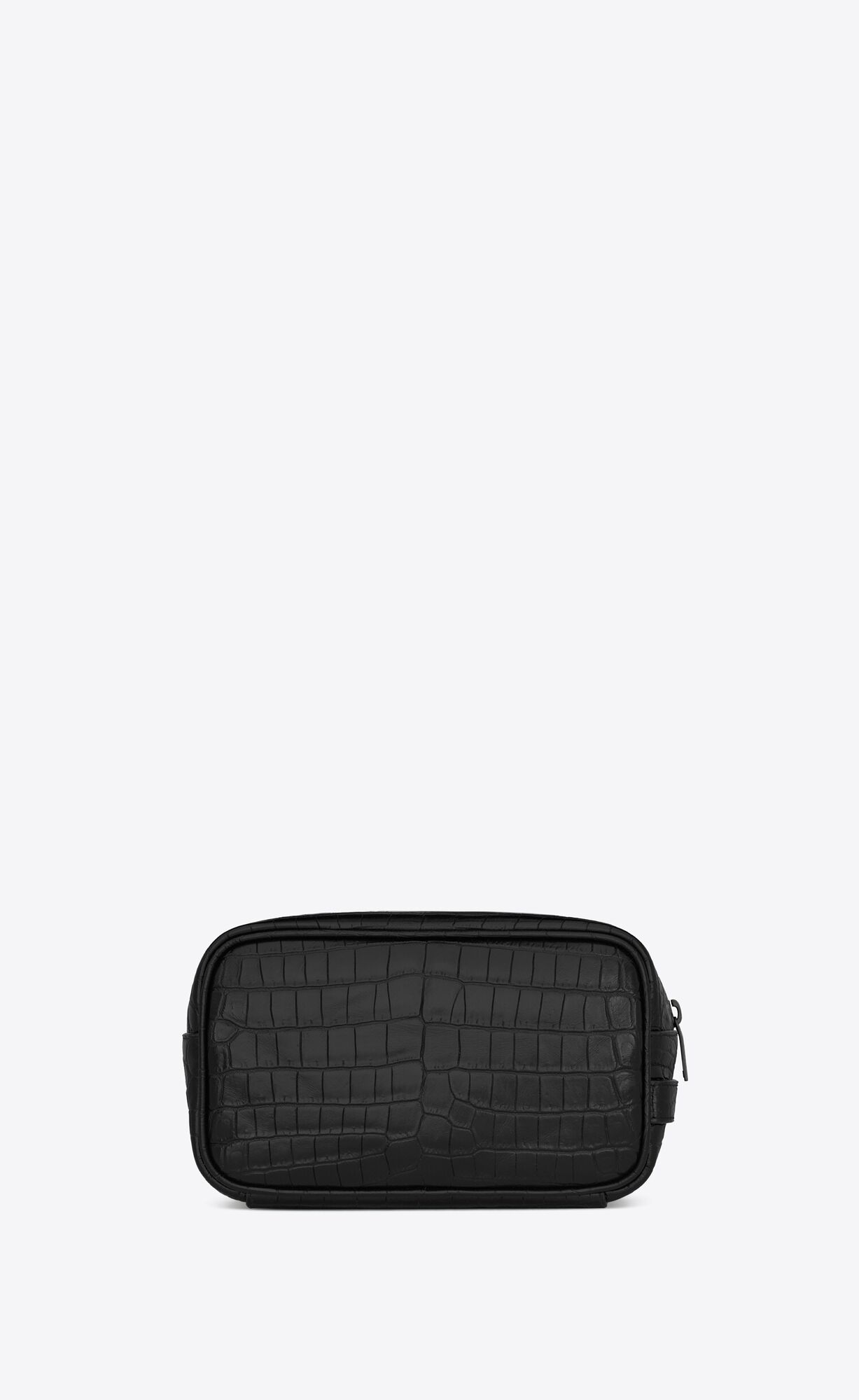 YSL Tiny Cassandre Small Grooming Case In Crocodile-embossed Matte Leather Black | LUWZH1598