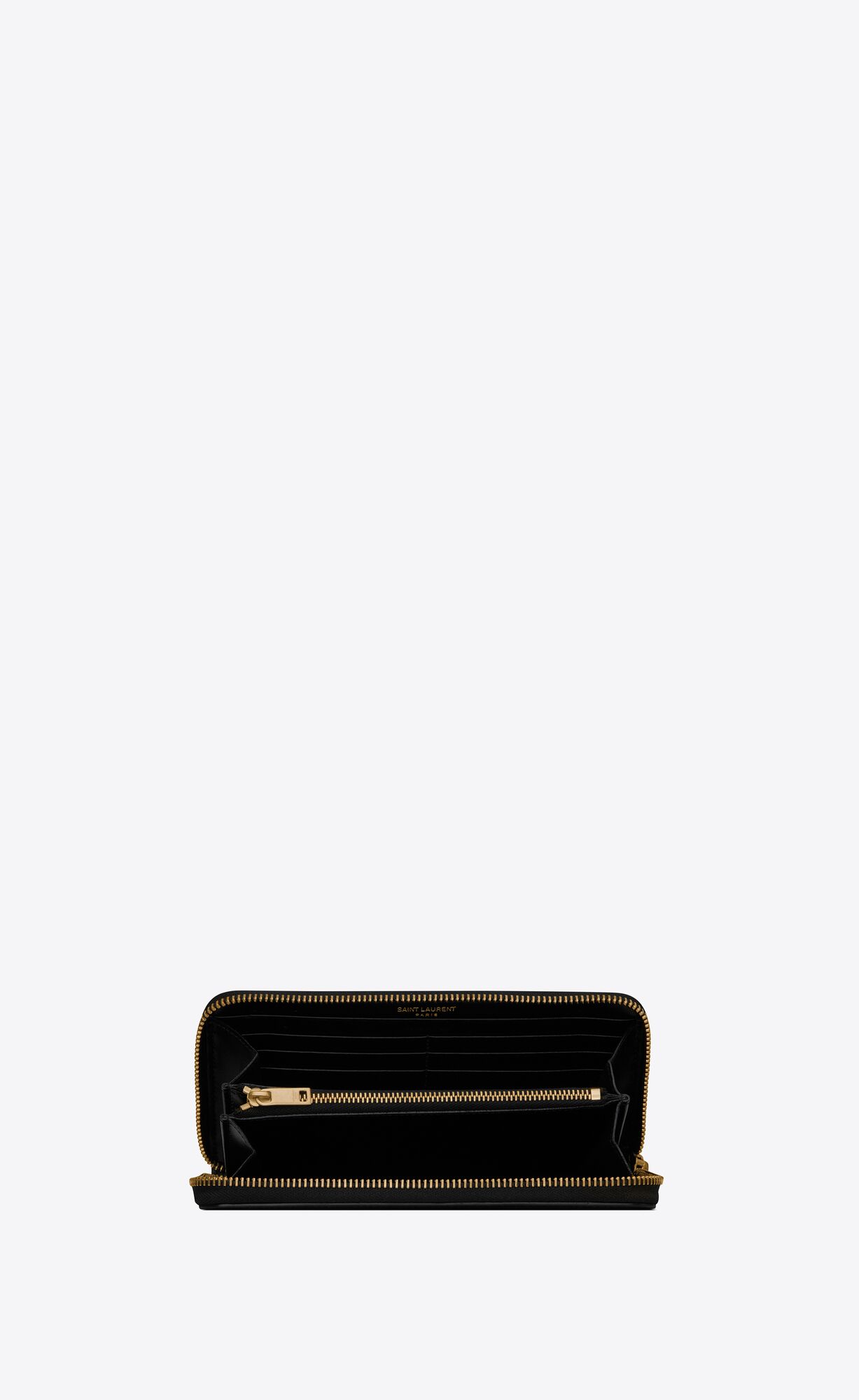 YSL Tiny Cassandre Zip-around Wallet In Crocodile-embossed Matte Leather Black | DSJRM7094