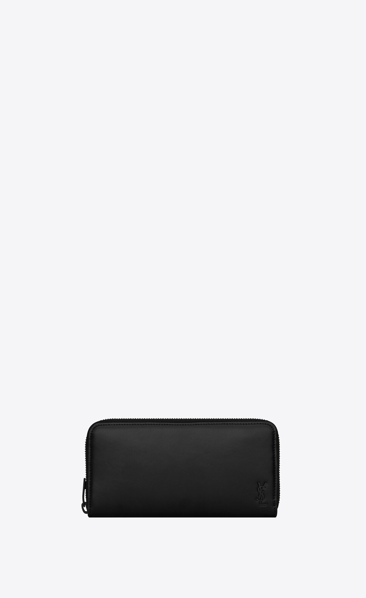 YSL Tiny Cassandre Zip-around Wallet In Matte Leather Black | SGRQJ1026