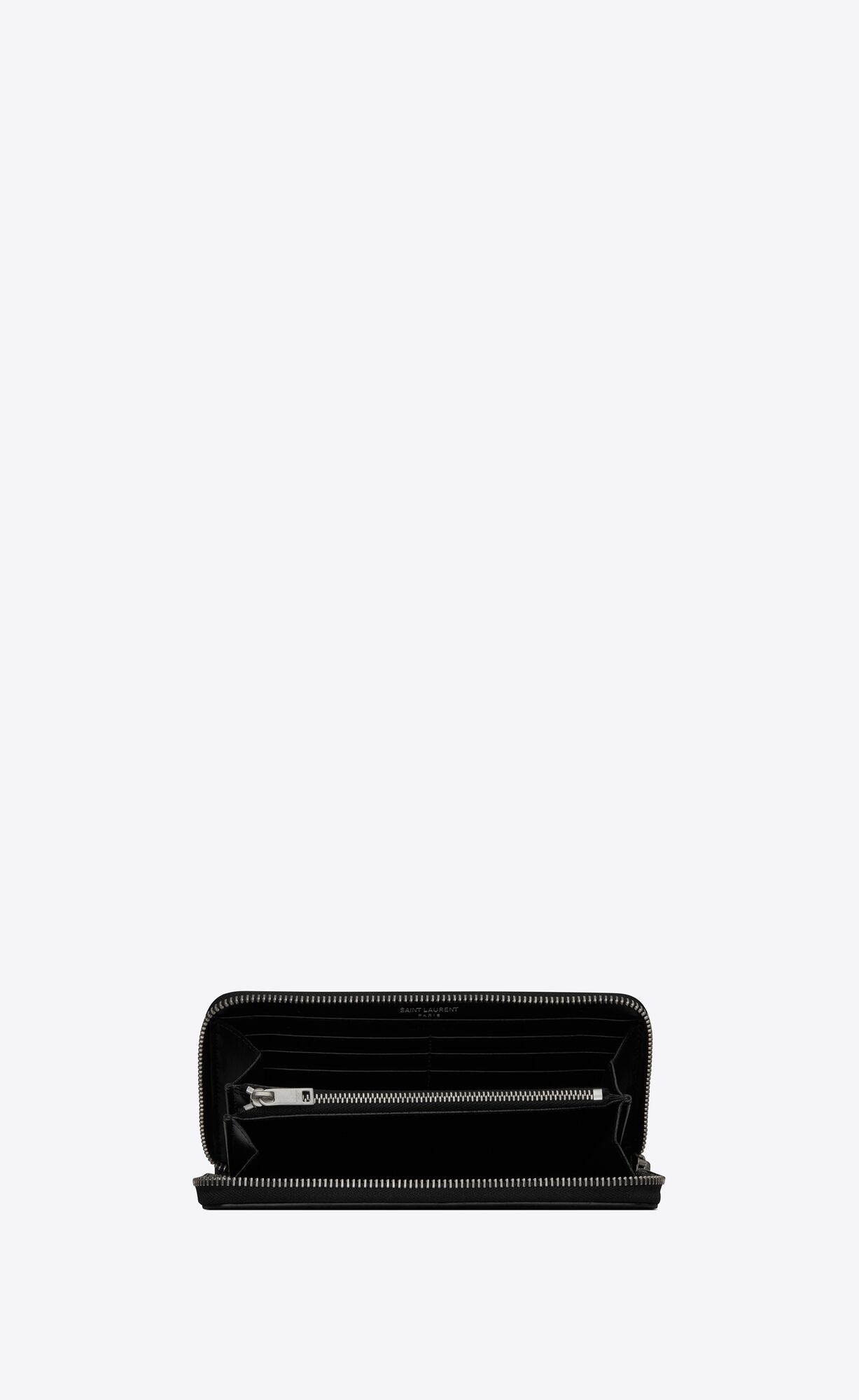 YSL Tiny Cassandre Zip-around Wallet In Matte Leather Black | YJWCT2605