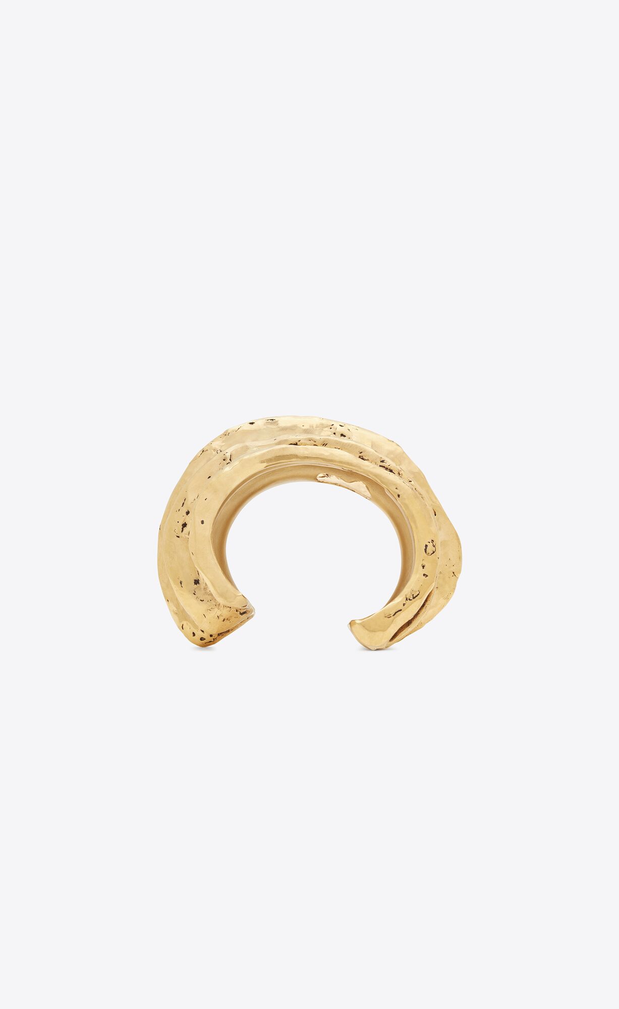 YSL Tornado Crater Cuff Bracelet In Metal Aged Gold | RXIGV0564