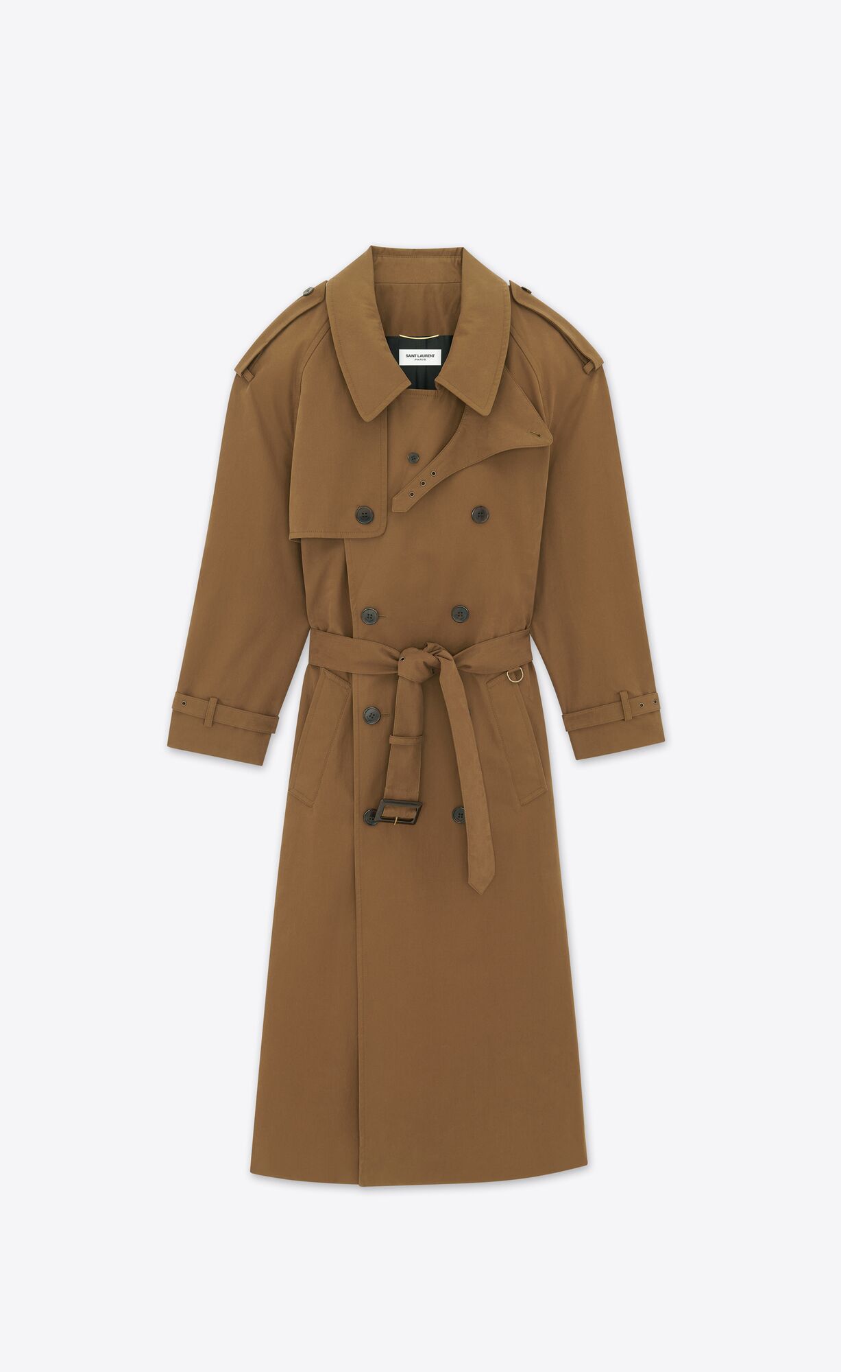 YSL Trench Coat In Cotton Kaki Fonce | AHPBT8519