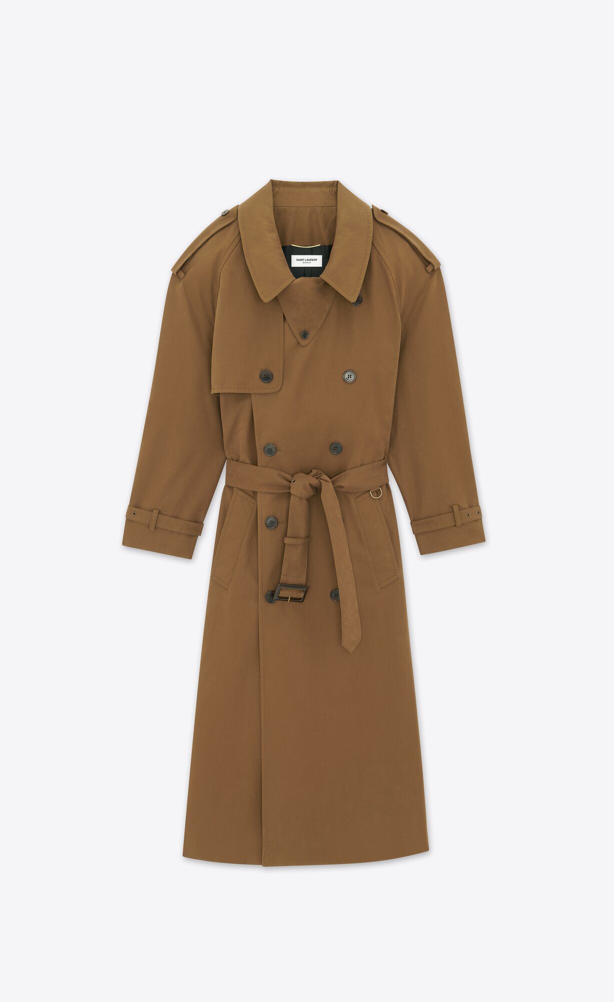 YSL Trench Coat In Cotton Kaki Fonce | AHPBT8519