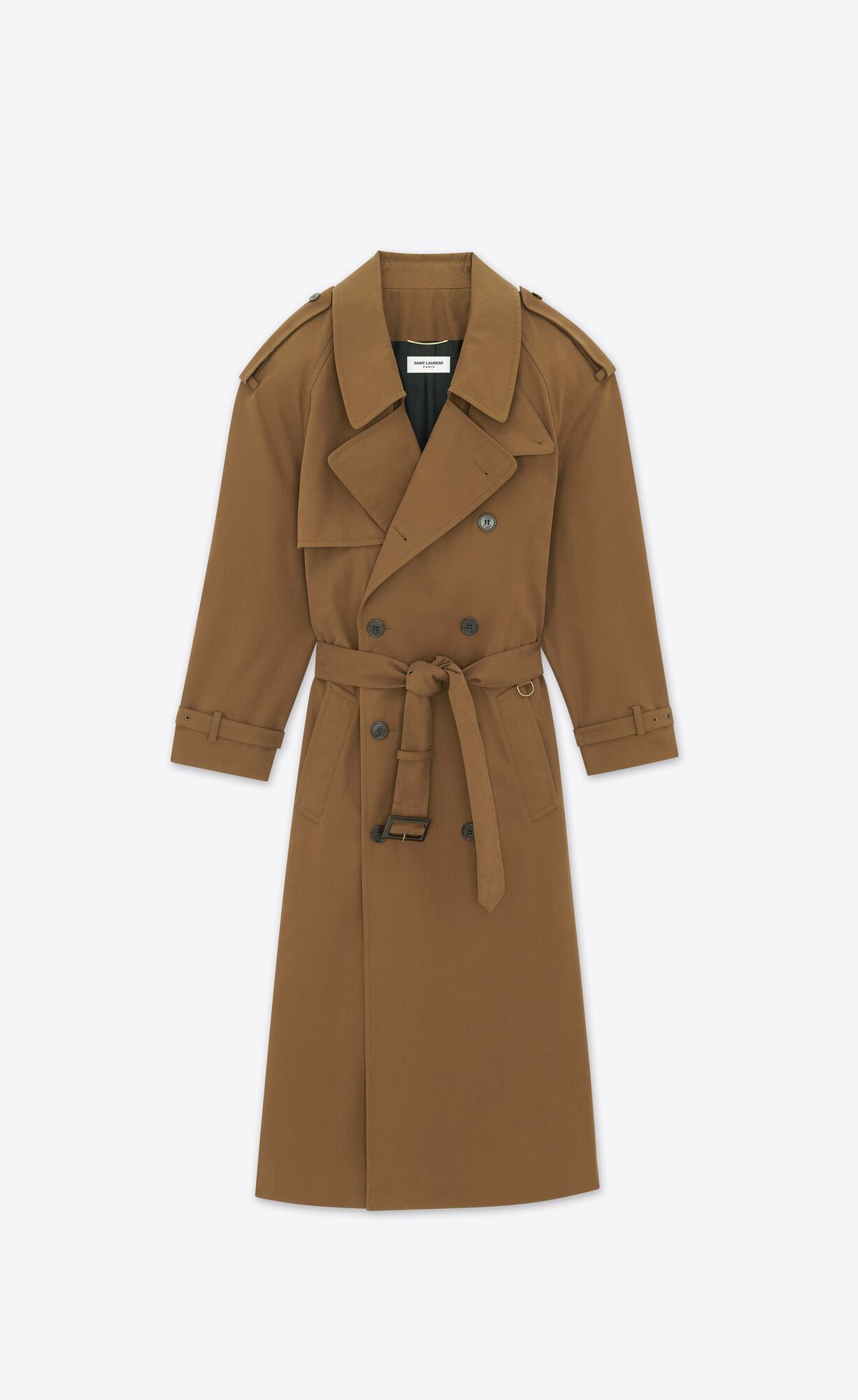 YSL Trench Coat In Cotton Kaki Fonce | AHPBT8519