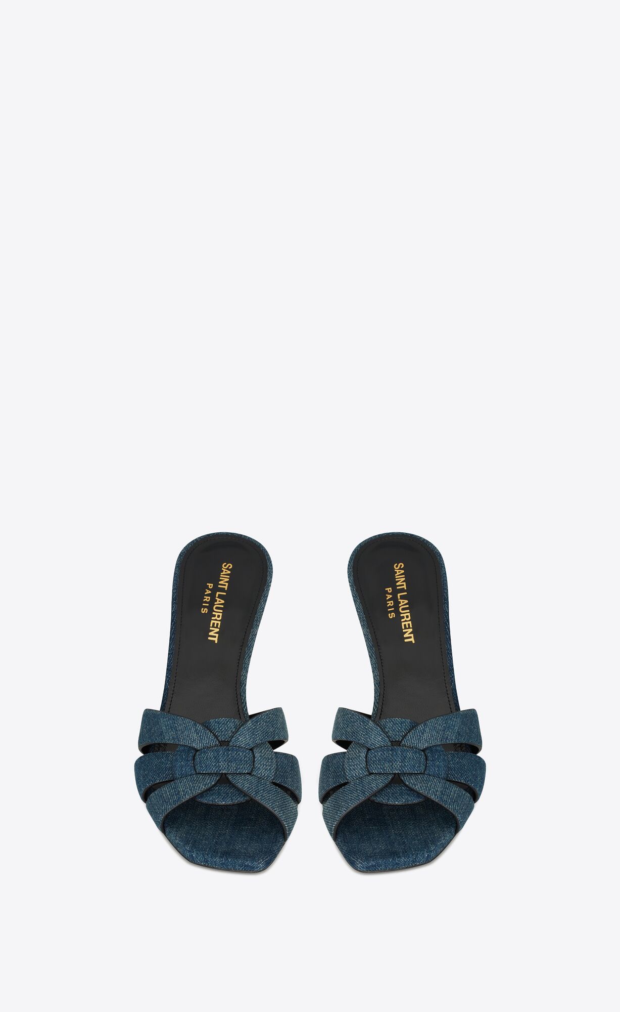 YSL Tribute Mules In Denim Deep Navy Jeans | XSCTU9463