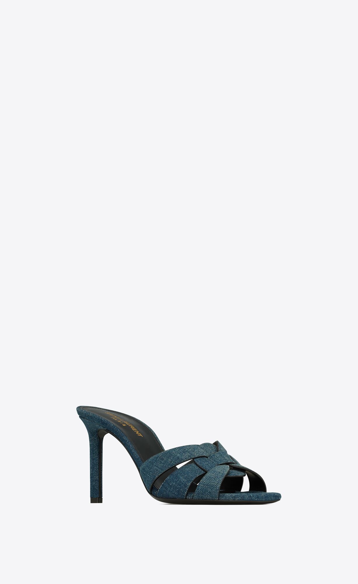 YSL Tribute Mules In Denim Deep Navy Jeans | XSCTU9463