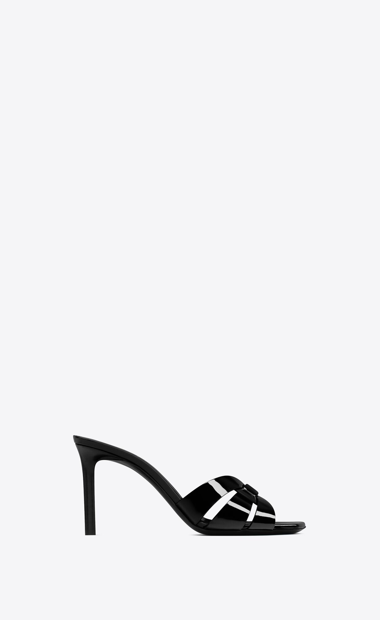 YSL Tribute Mules In Patent Leather Black | BLGTE9387