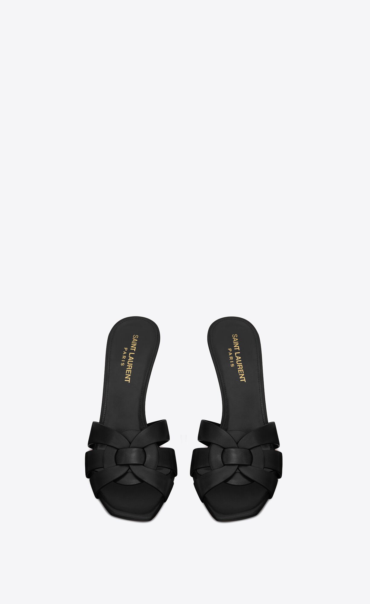 YSL Tribute Mules In Smooth Leather Black | VQCXZ6827