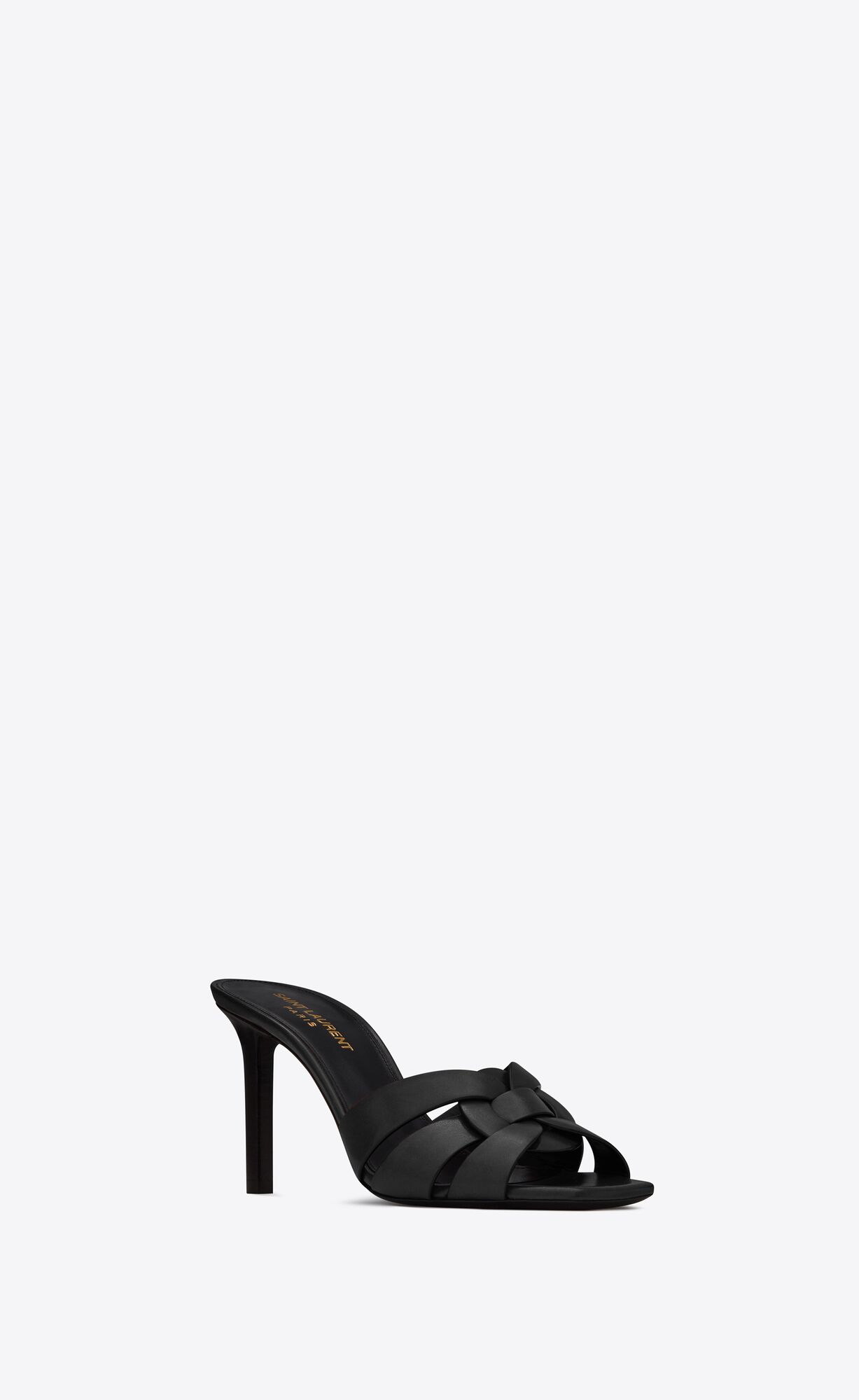 YSL Tribute Mules In Smooth Leather Black | VQCXZ6827