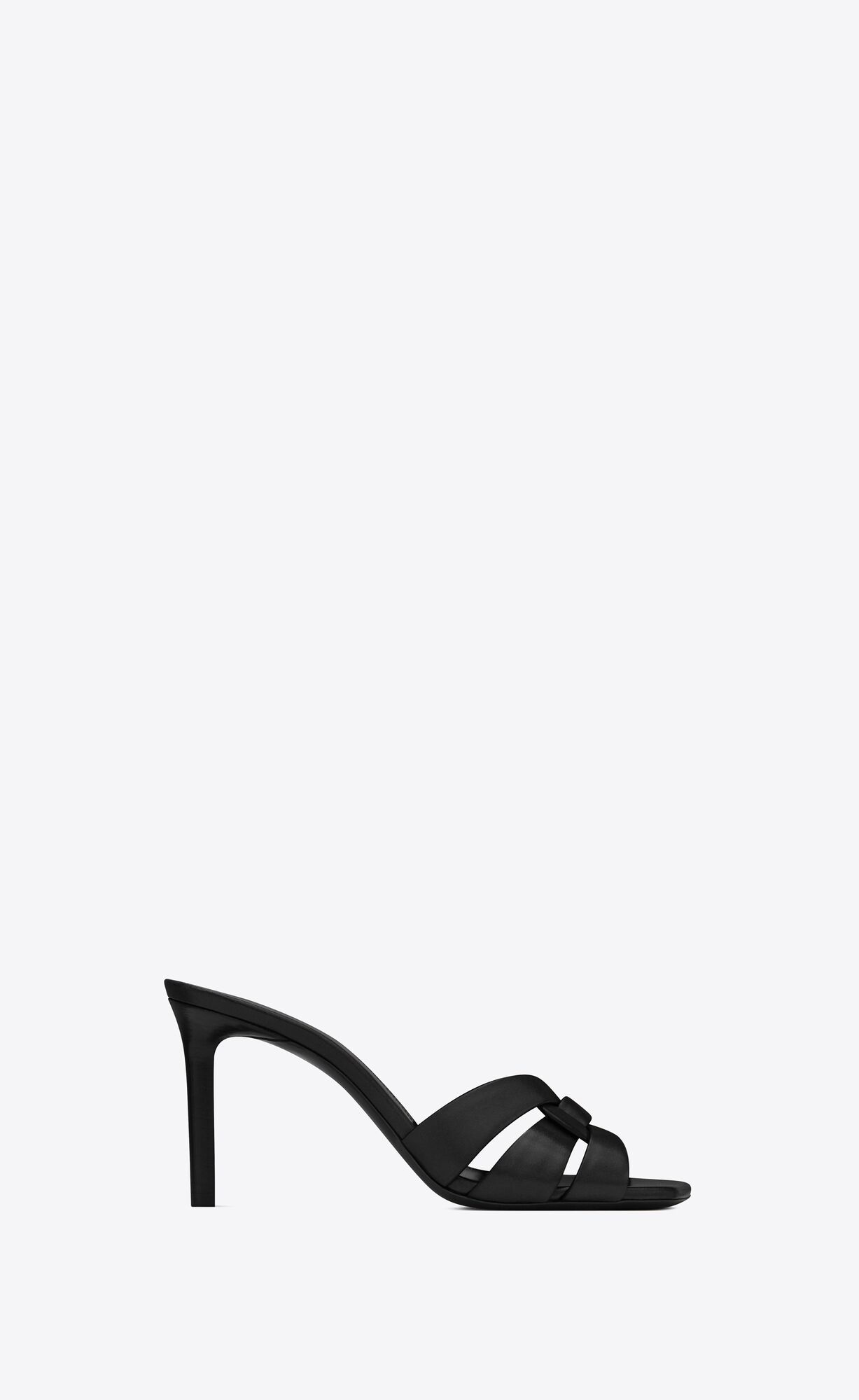 YSL Tribute Mules In Smooth Leather Black | VQCXZ6827