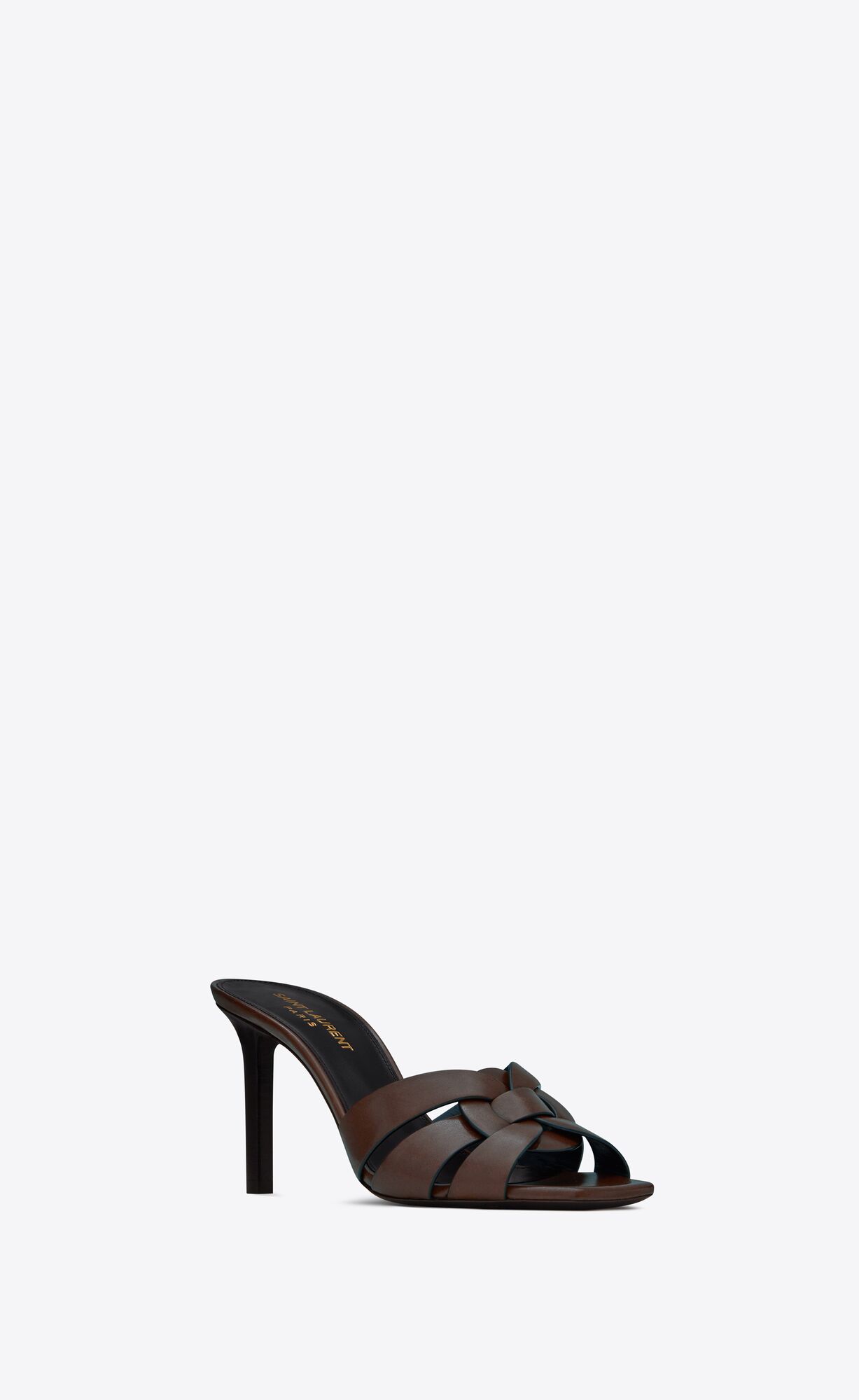 YSL Tribute Mules In Smooth Leather Dark Chocolate | IDTRX2173