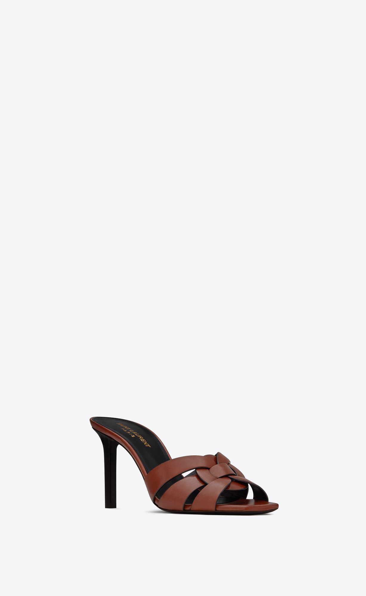 YSL Tribute Mules In Smooth Leather Toffee | VTGEX7340