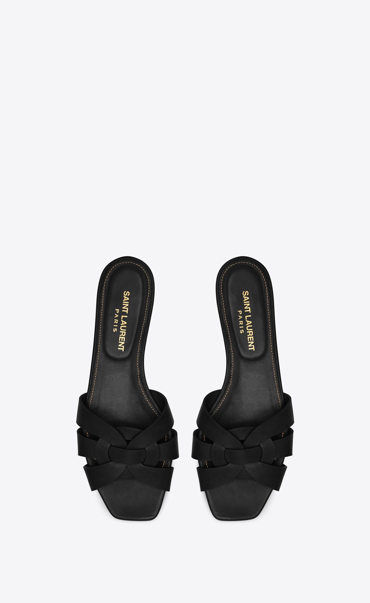 YSL Tribute Sandals In Smooth Leather Black | UCQFH7243