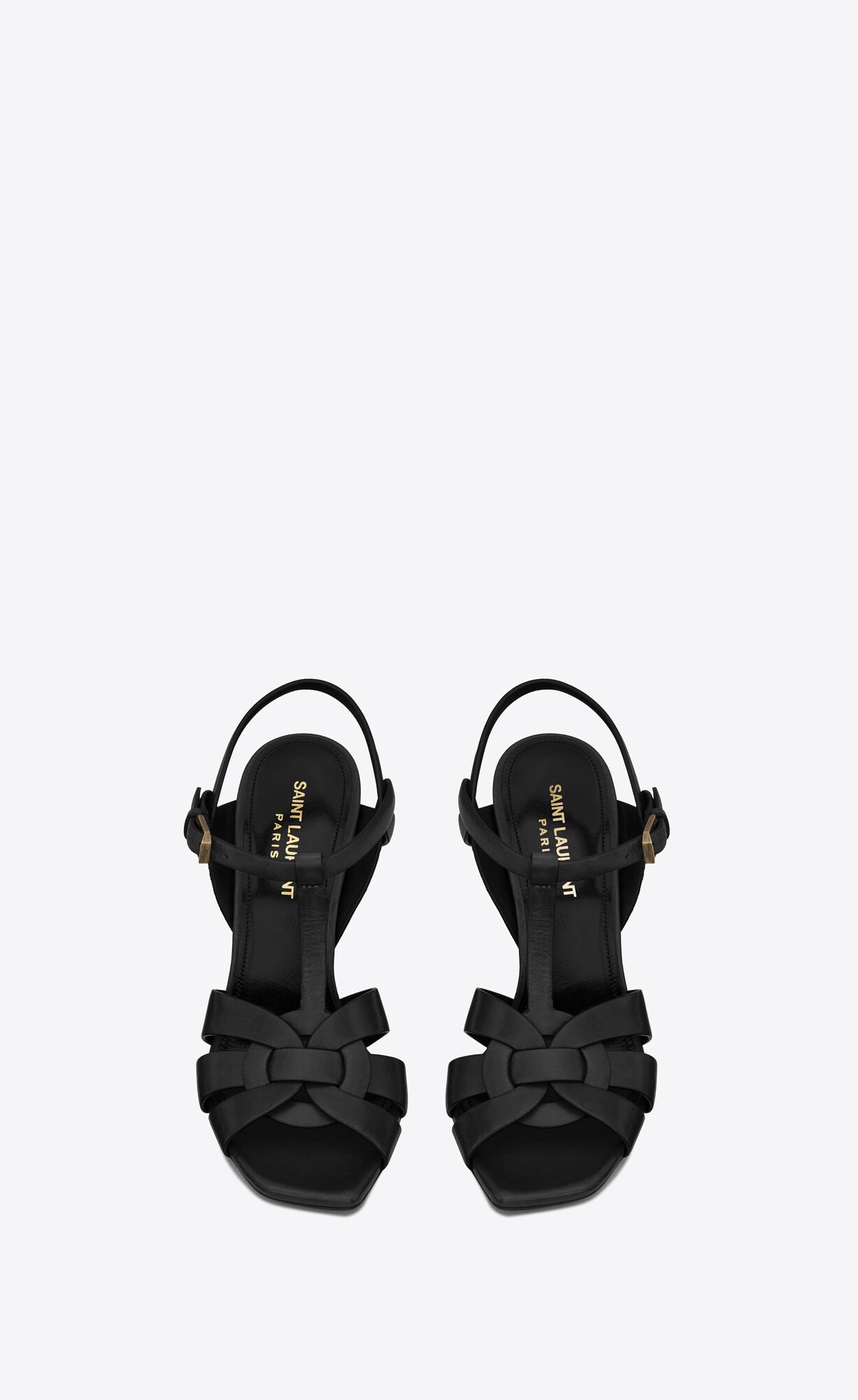 YSL Tribute Sandals In Smooth Leather Black | ZUARJ1329