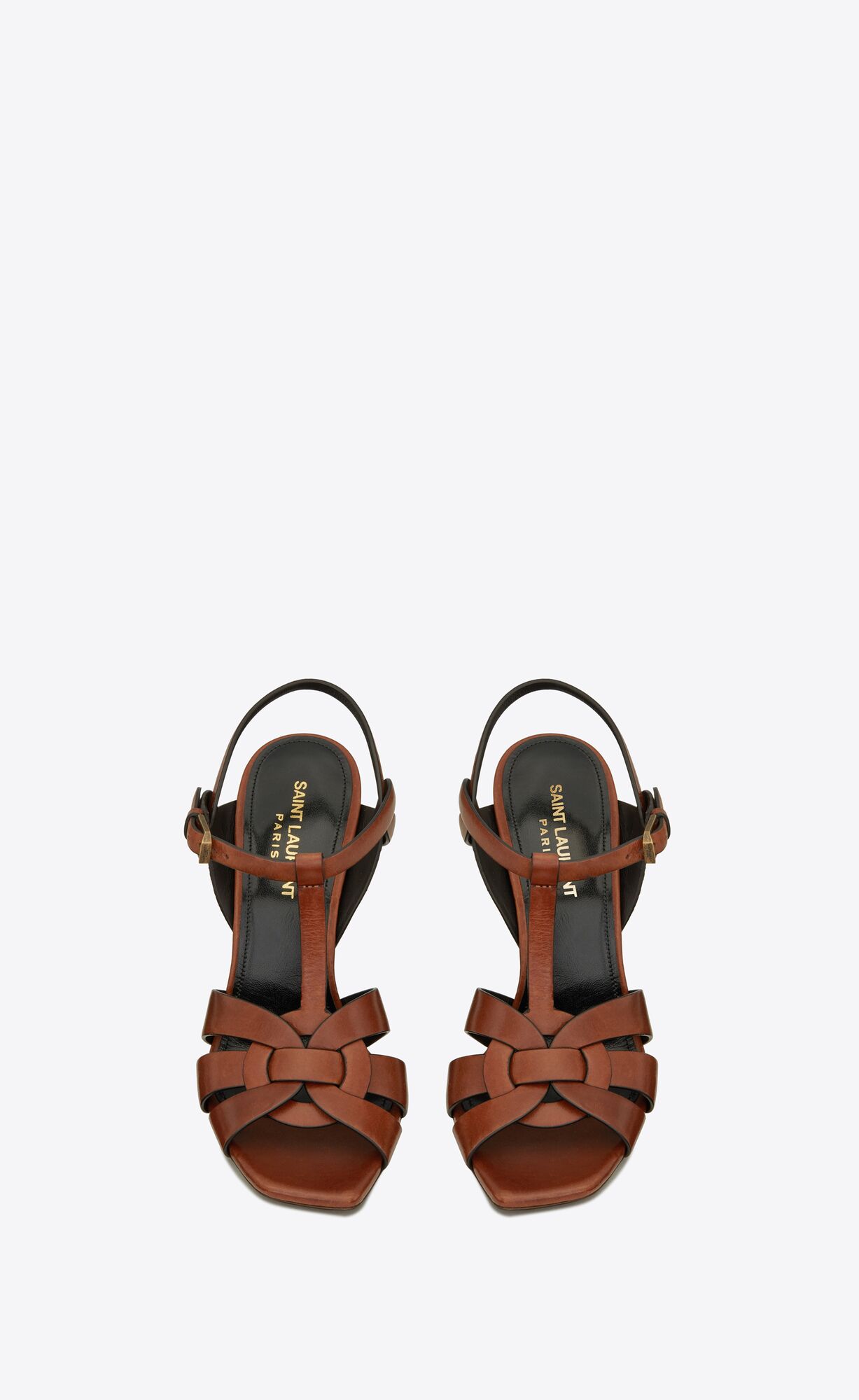 YSL Tribute Sandals In Smooth Leather Toffee | OXELZ0826