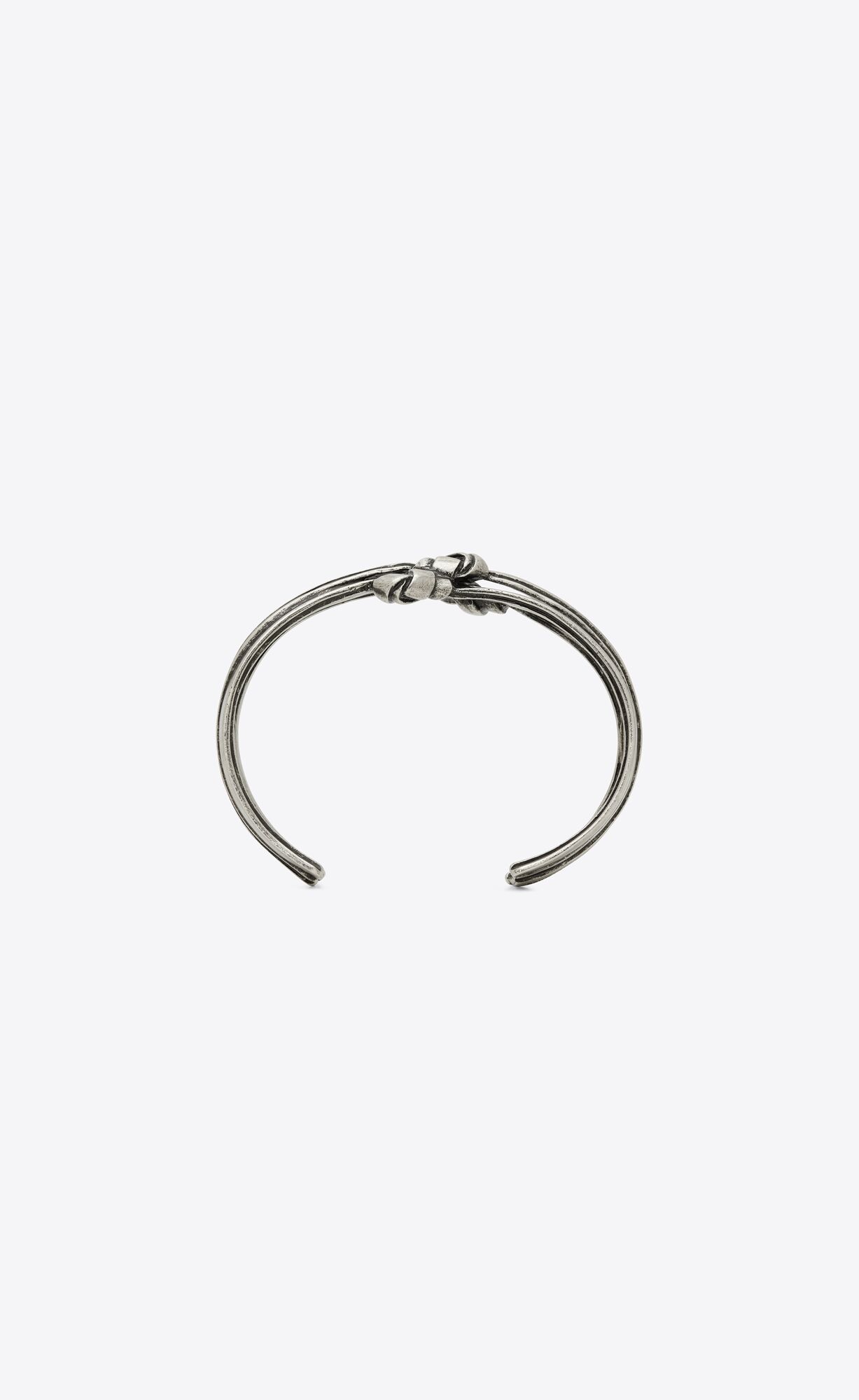 YSL Triple Knot Bracelet In Metal Oxidized Silver | RNOMJ8754