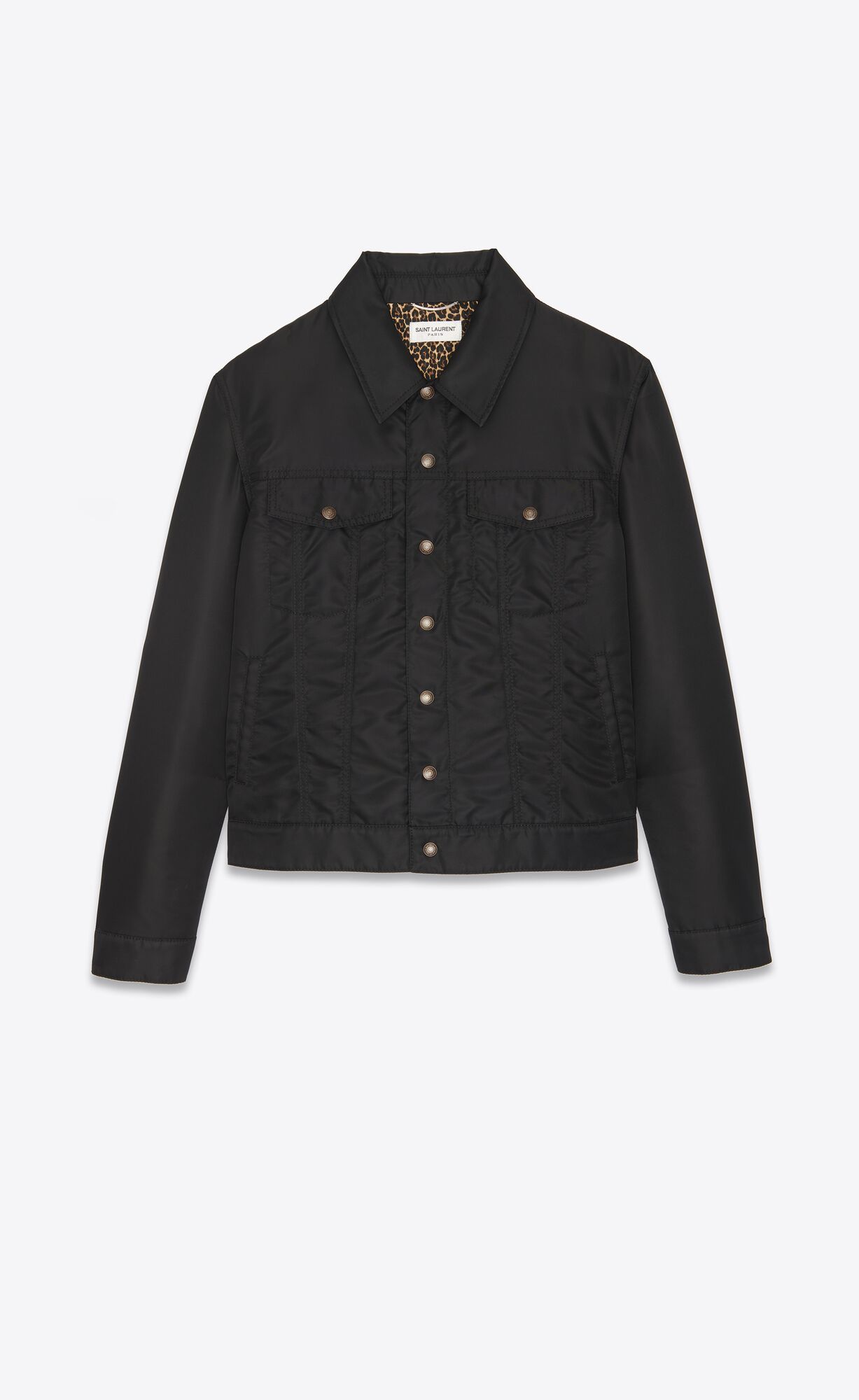 YSL Trucker Jacket In Nylon Noir | UFHXD7450