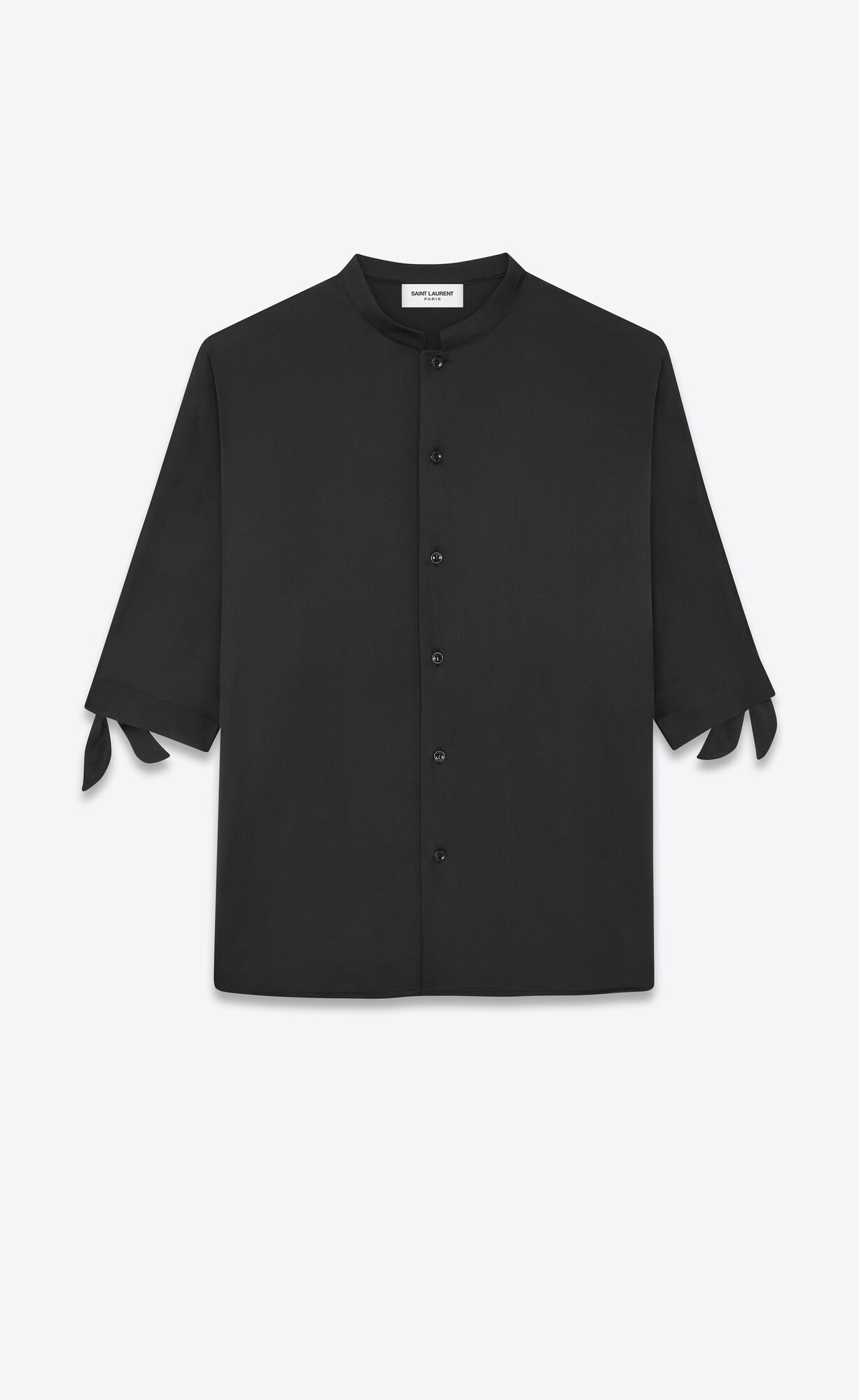 YSL Tunic Shirt In Crepe Satin Black | ERLON2619