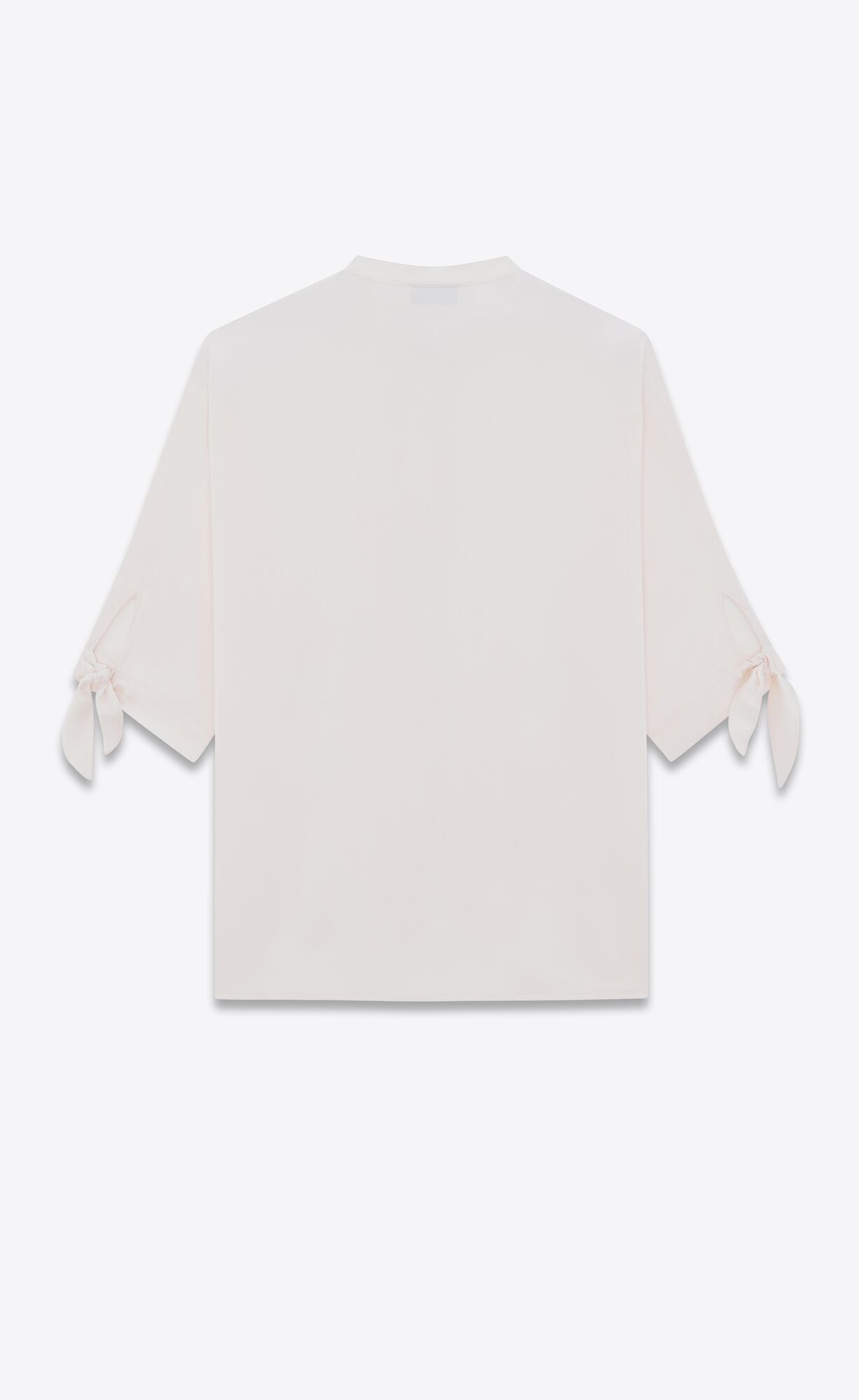 YSL Tunic Shirt In Crepe Satin Craie | ROIGV5782