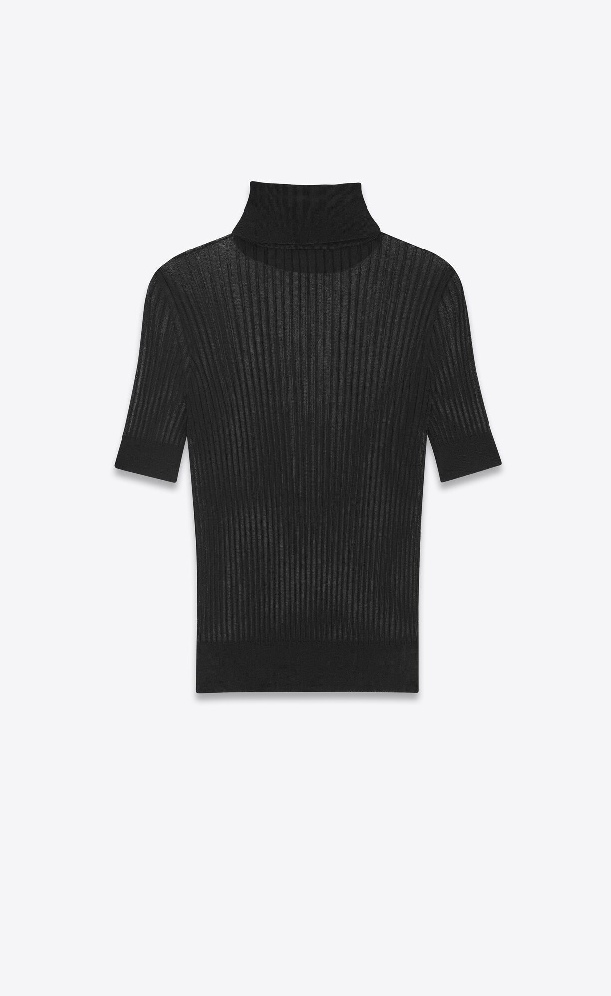 YSL Turtleneck Top In Silk Black | QAIJC4836