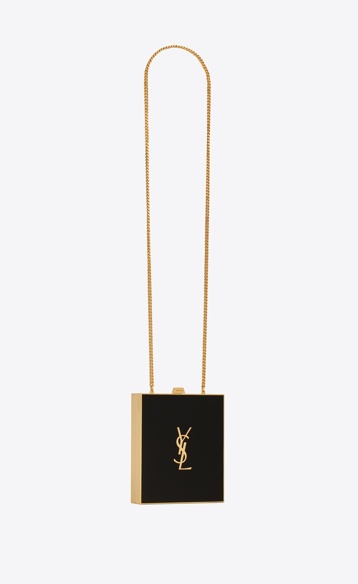 YSL Tuxedo Box Bag In Plexiglass And Metal Black And Gold | FOWHR6983