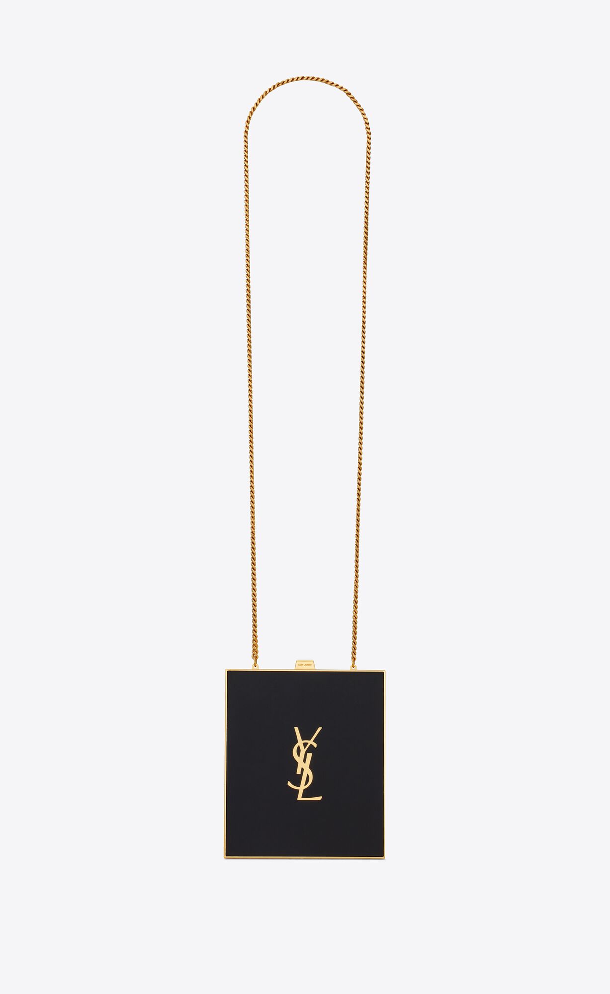 YSL Tuxedo Box Bag In Plexiglass And Metal Black And Gold | FOWHR6983