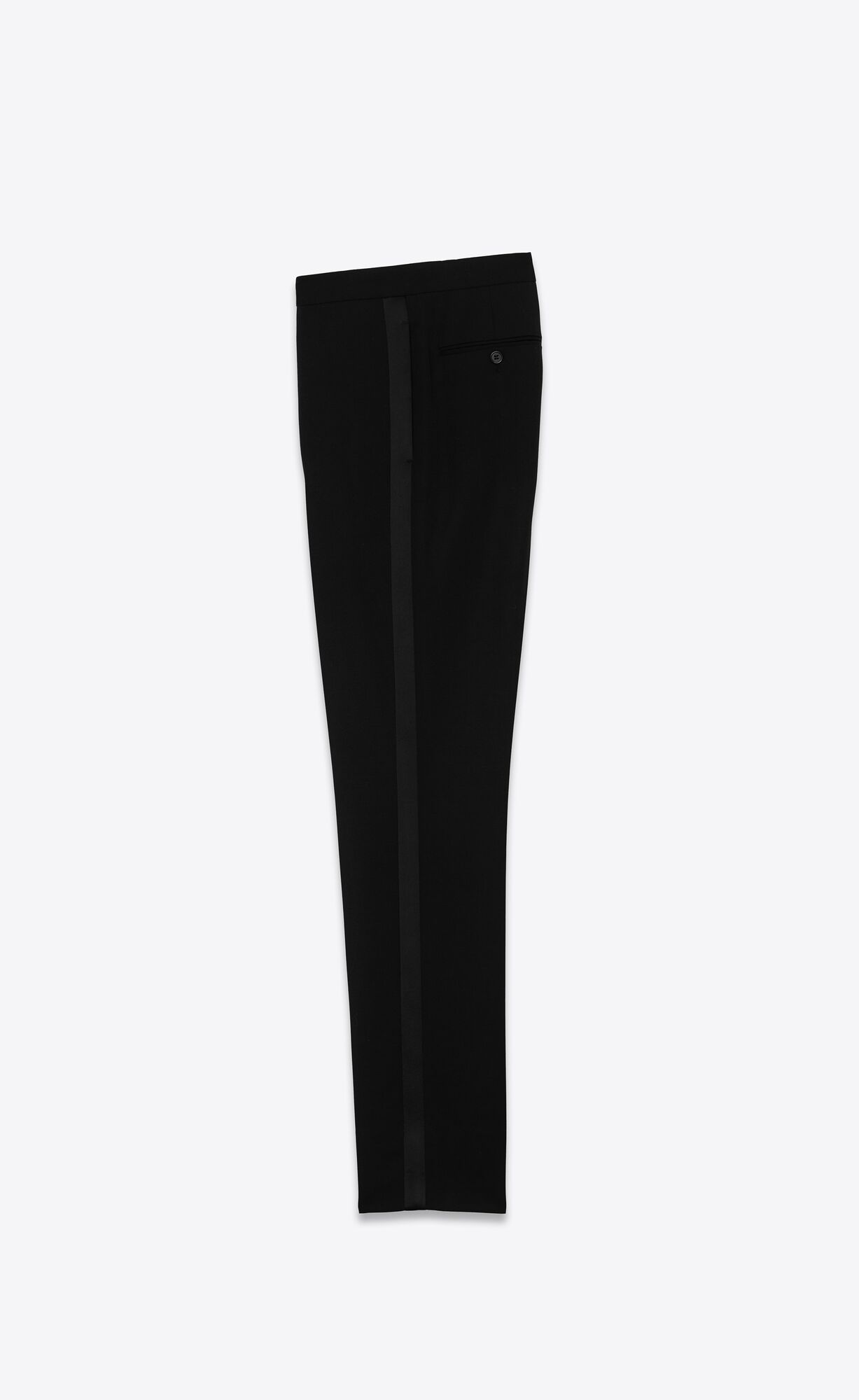 YSL Tuxedo Pants In Grain De Poudre Saint Laurent Black | GPUBS2380