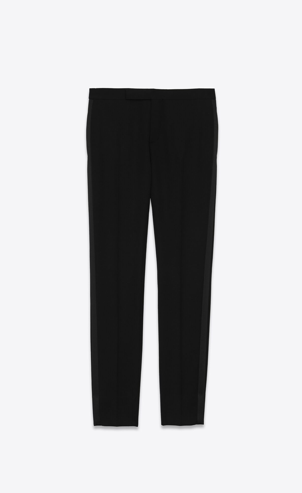 YSL Tuxedo Pants In Grain De Poudre Saint Laurent Black | GPUBS2380