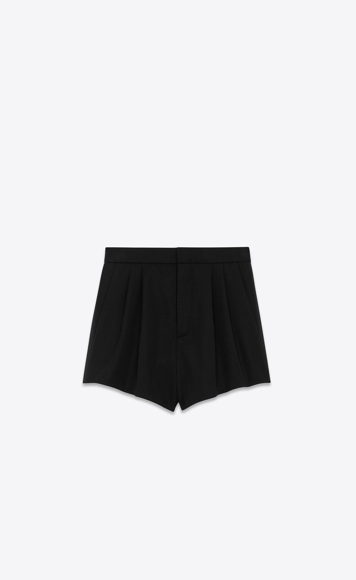 YSL Tuxedo Shorts In Grain De Poudre Black | QRYWF7093